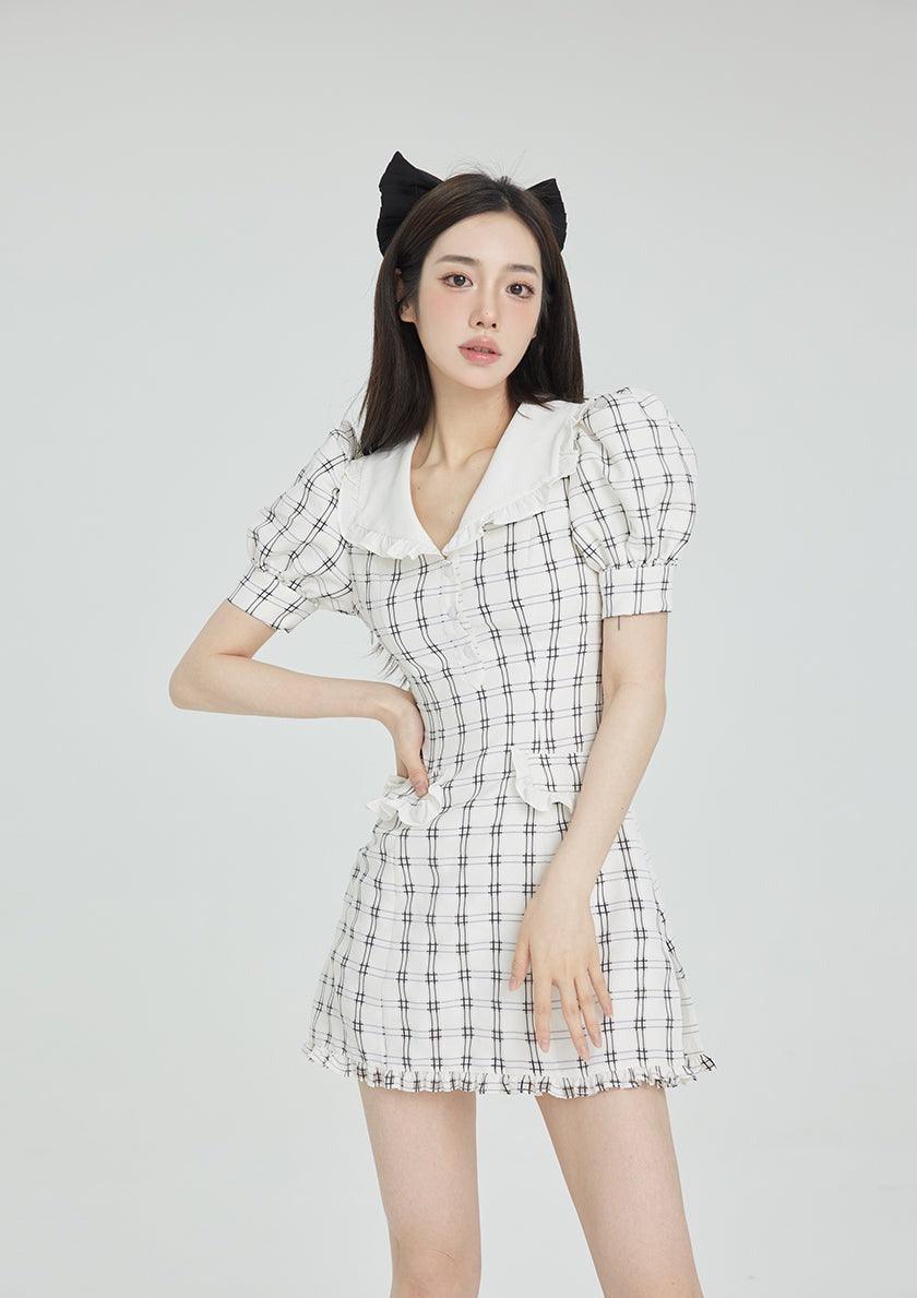 Cherub Collar Plaid Dress