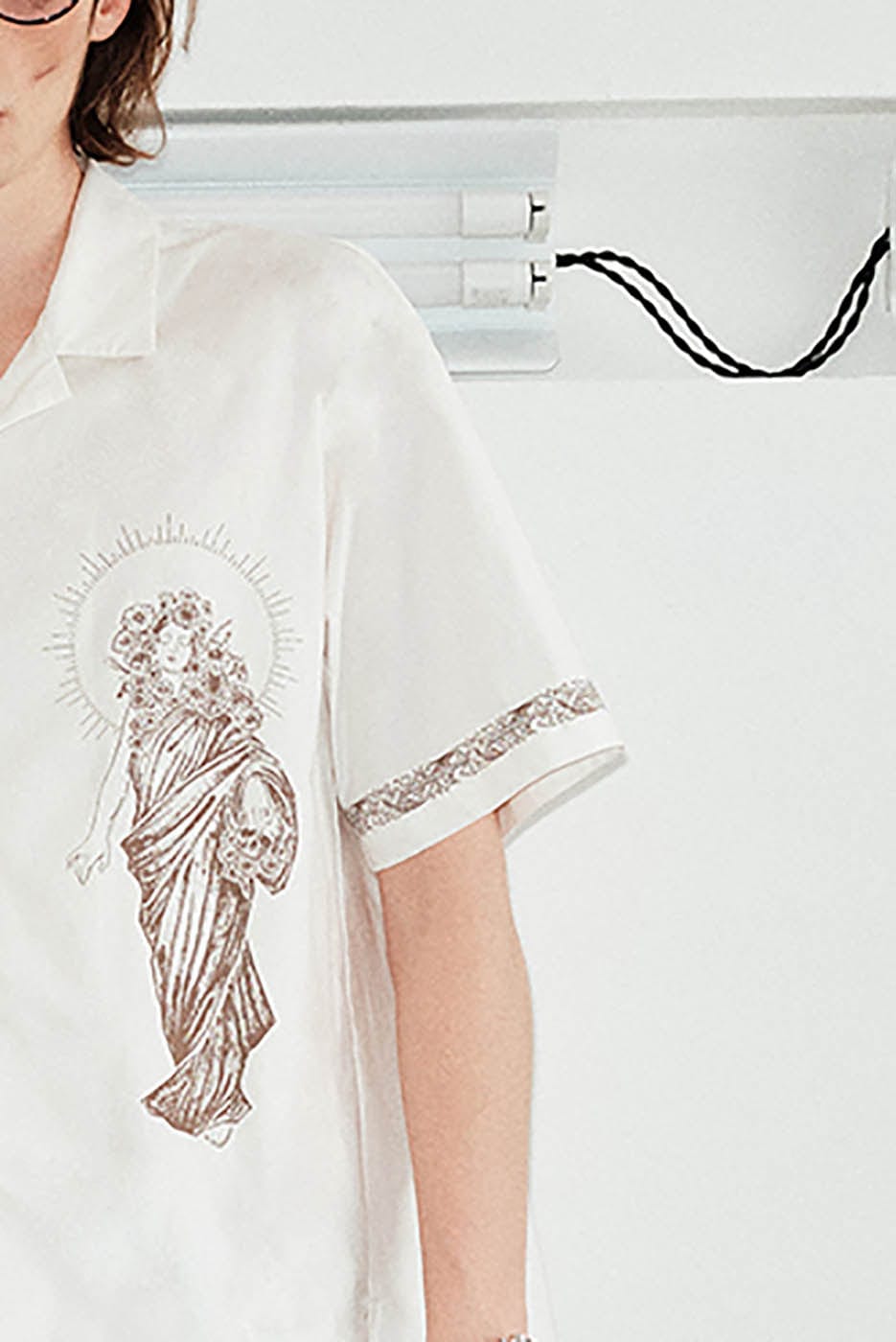 Angel Print Bowling Shirt