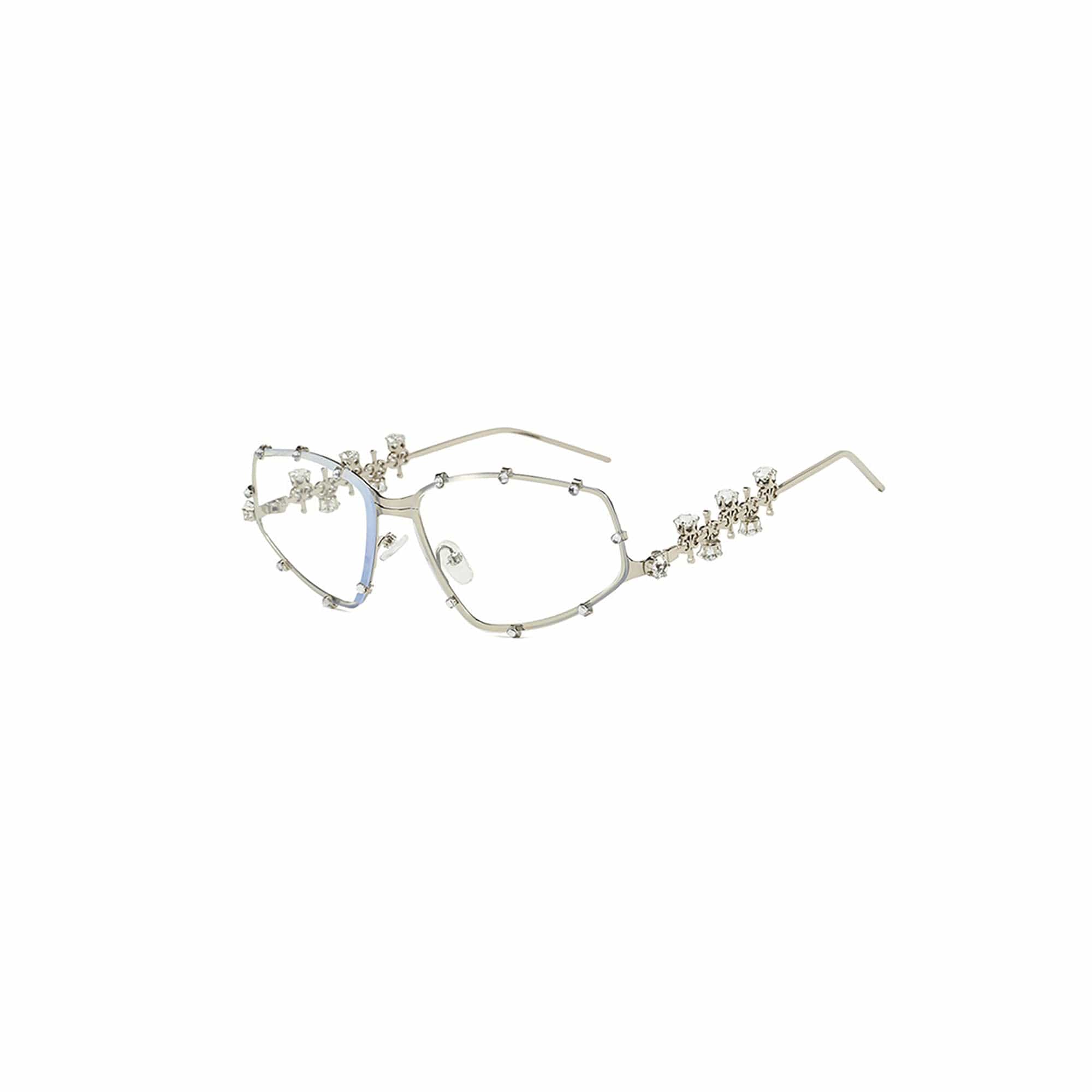 Crystal-Brow Wireframe Statement Glasses - view 1