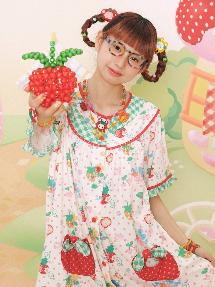 Sweet Strawberry Gingham Nightdress