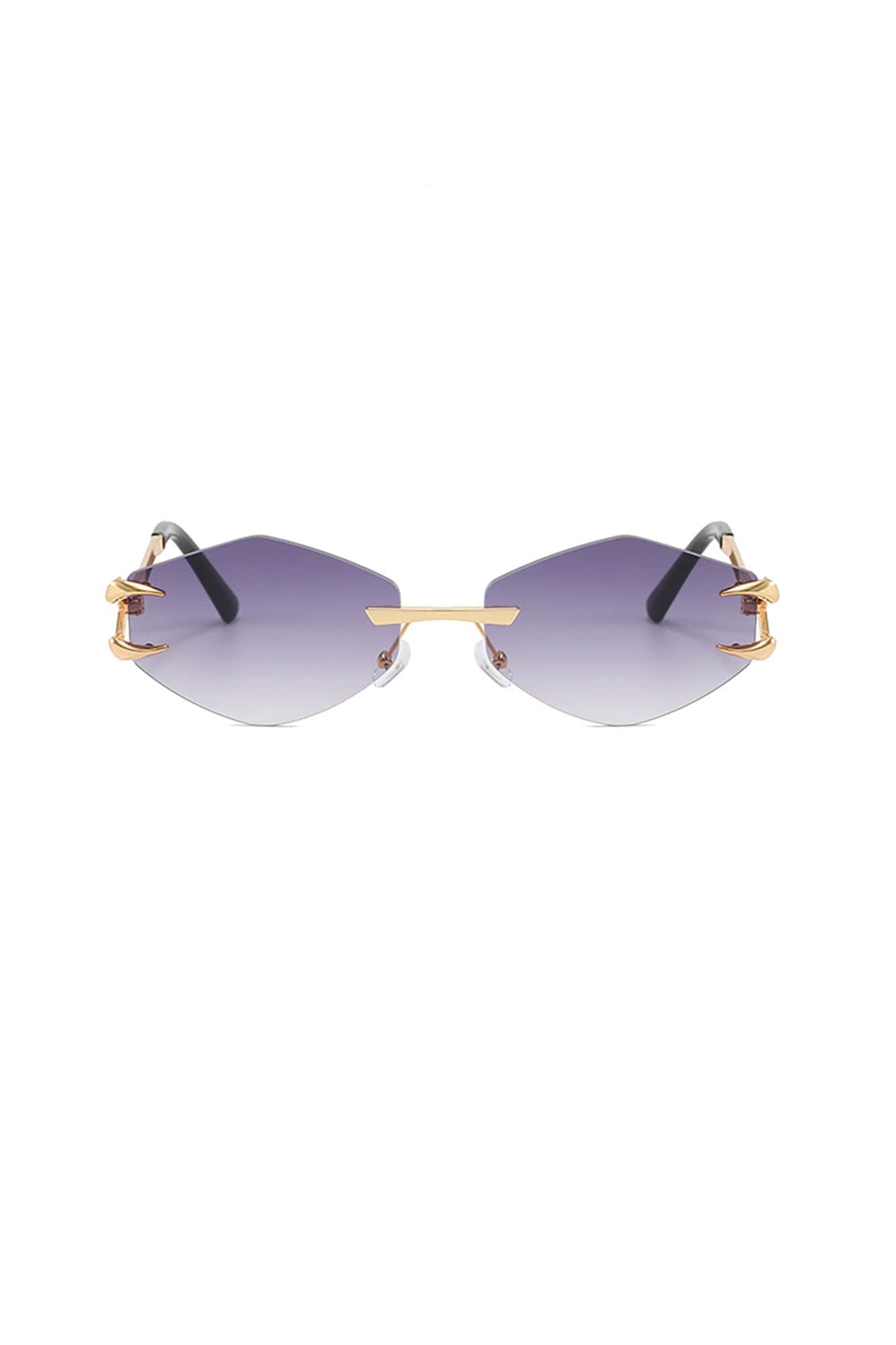 Claw-Temple Rimless Hexagon Sunglasses - view 8