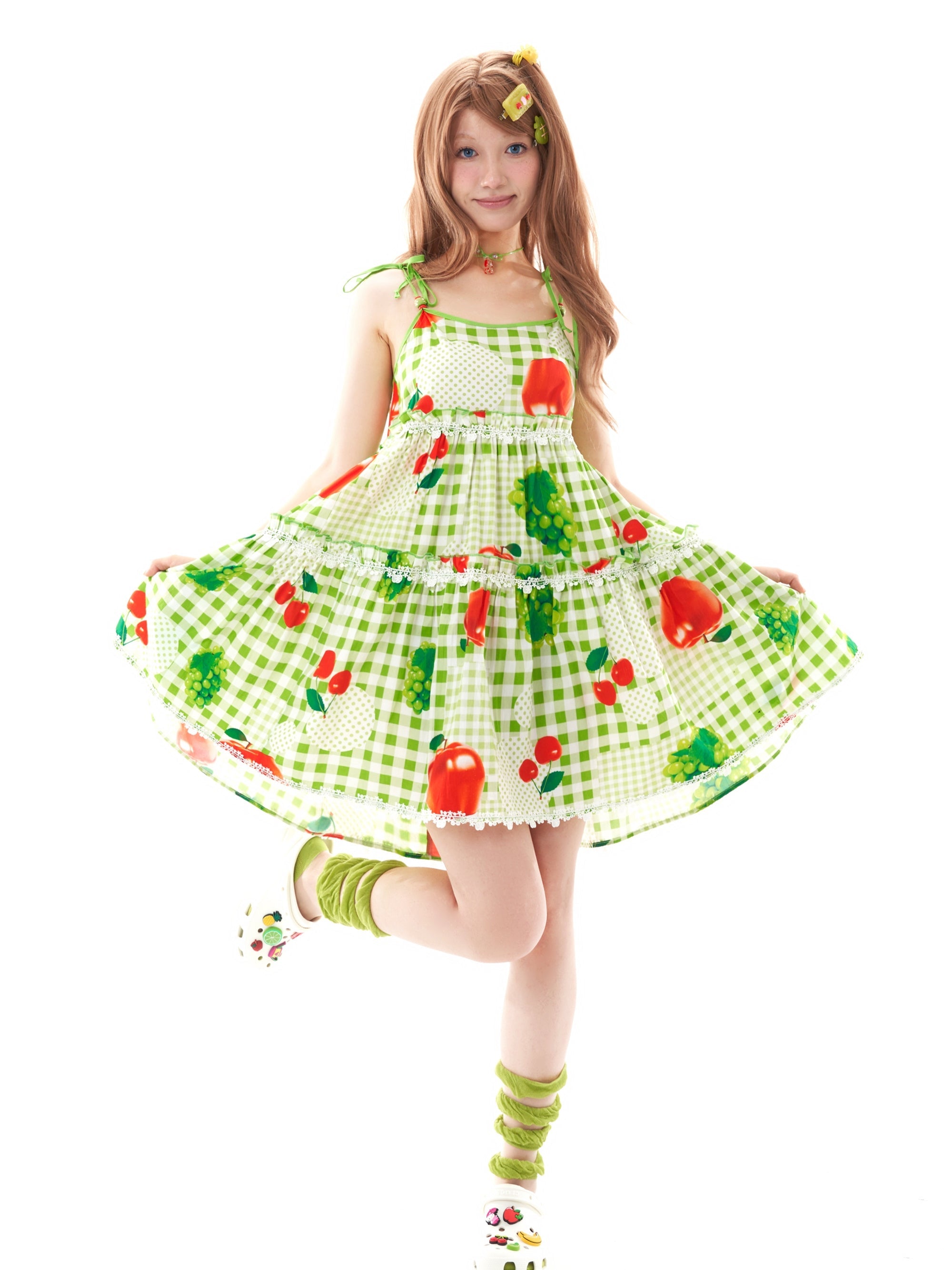 Sweet Gingham Fruit Garden Sundress