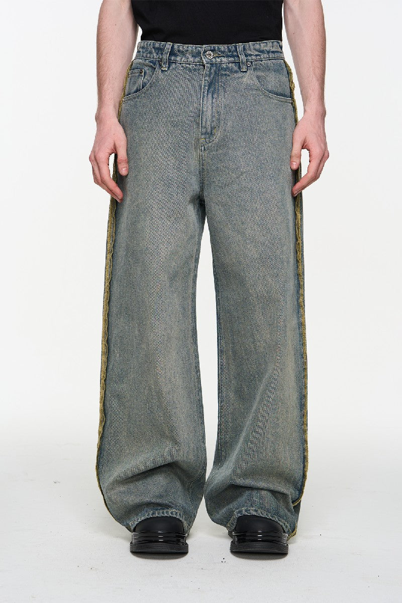 Reverse Seam Washed Vintage Jeans - chiclara