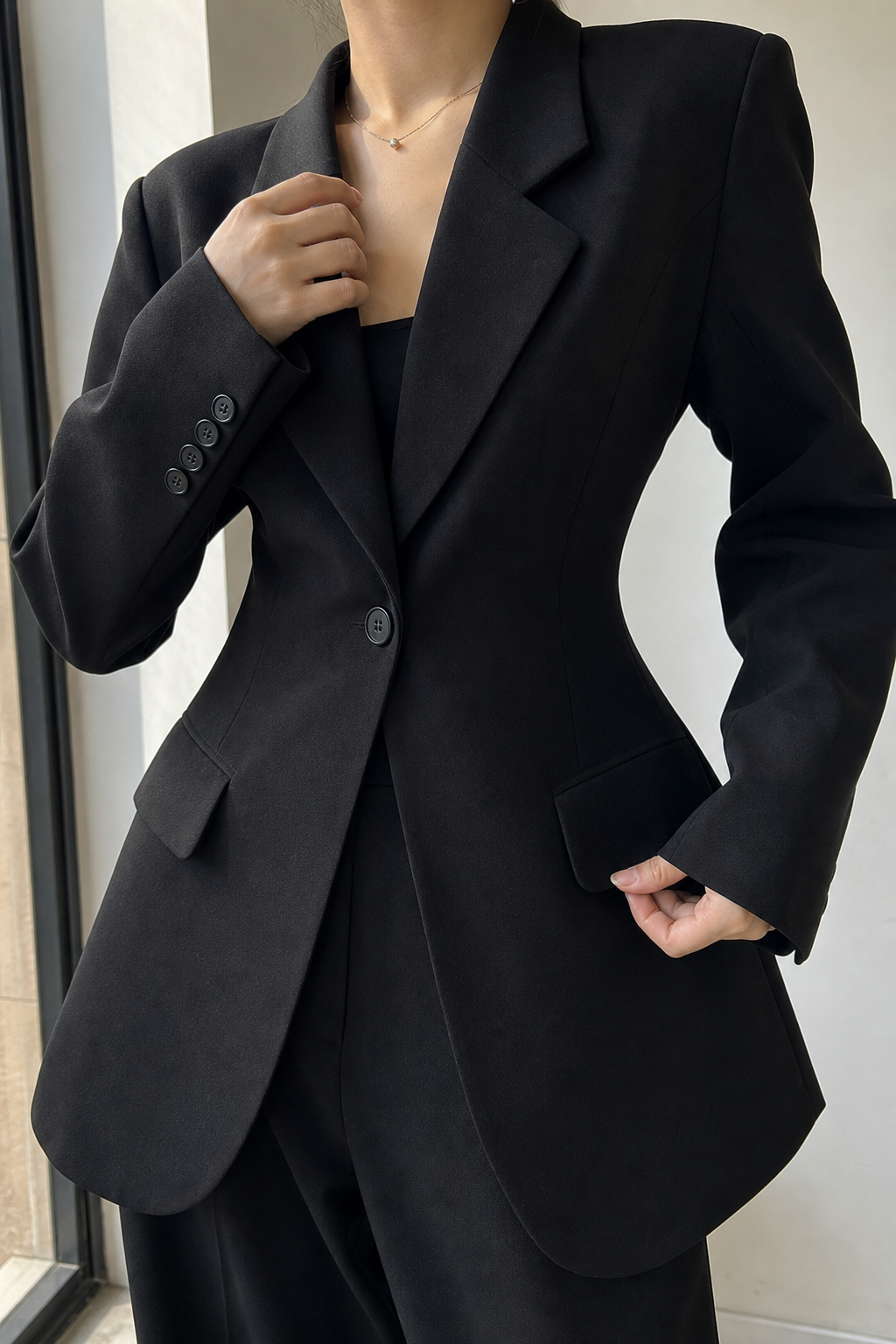 Black Designer Jacket: Slimming And Casual, Fall Collection showcase 3