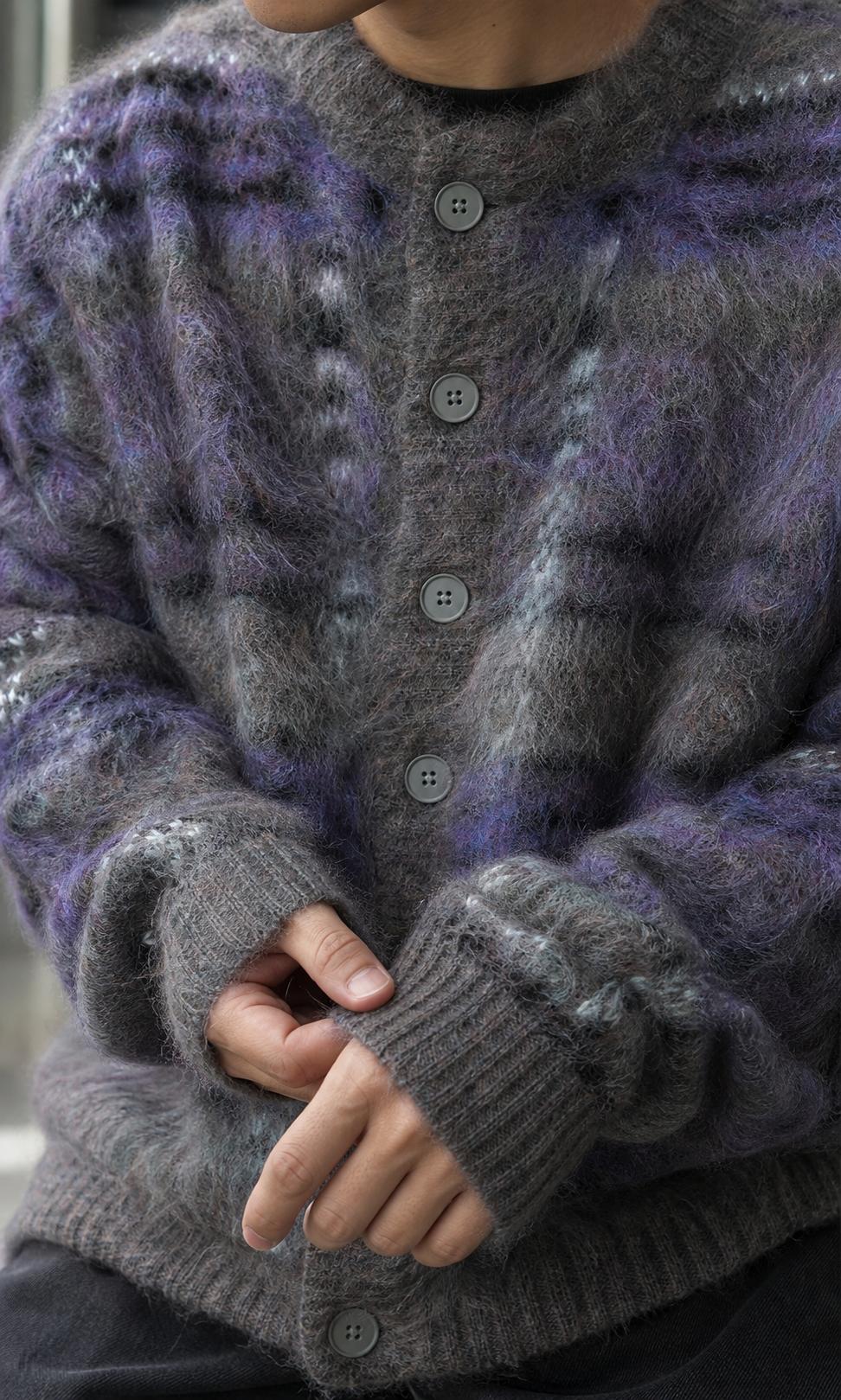 Nebula Mist Fuzzy Cardigan showcase 3