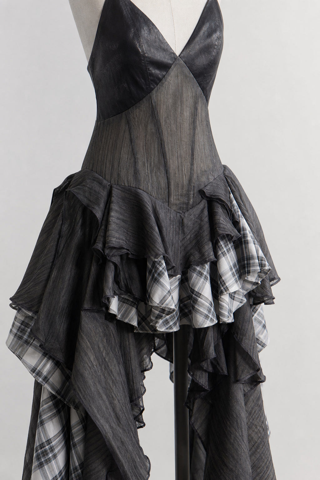 Noir Plaid Ruffle Cascade Dress regenerated UGC showcase 3