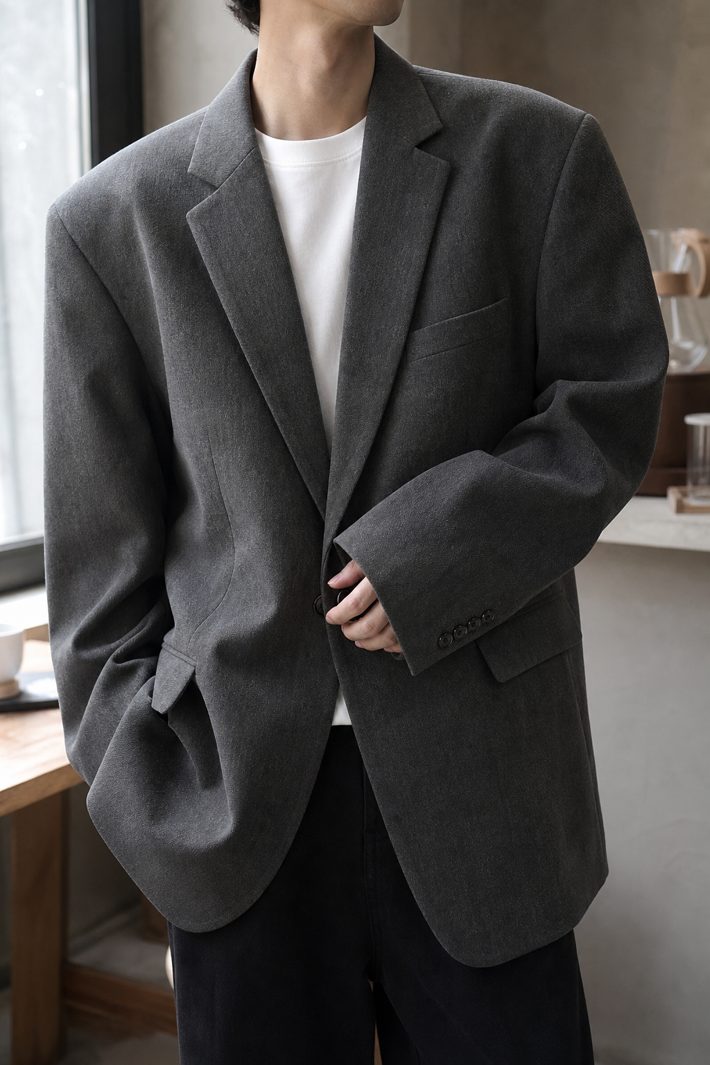 Relaxed Fit Casual Tailored Jacket showcase 3