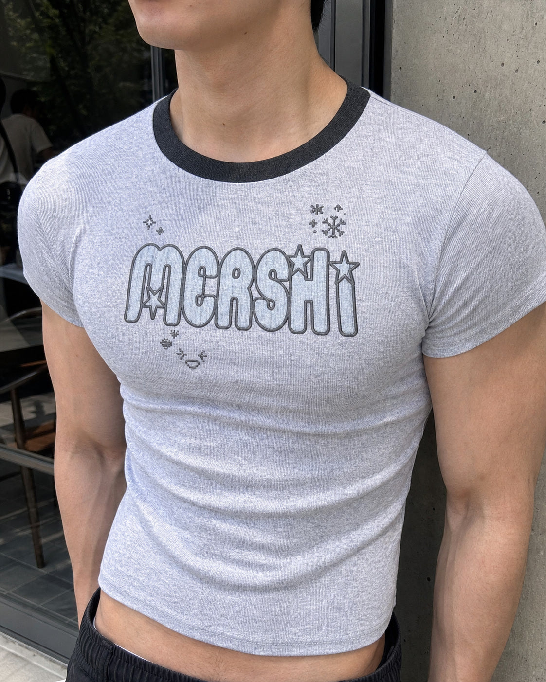 Heather Grey Fitted Graphic Tee generated showcase 3