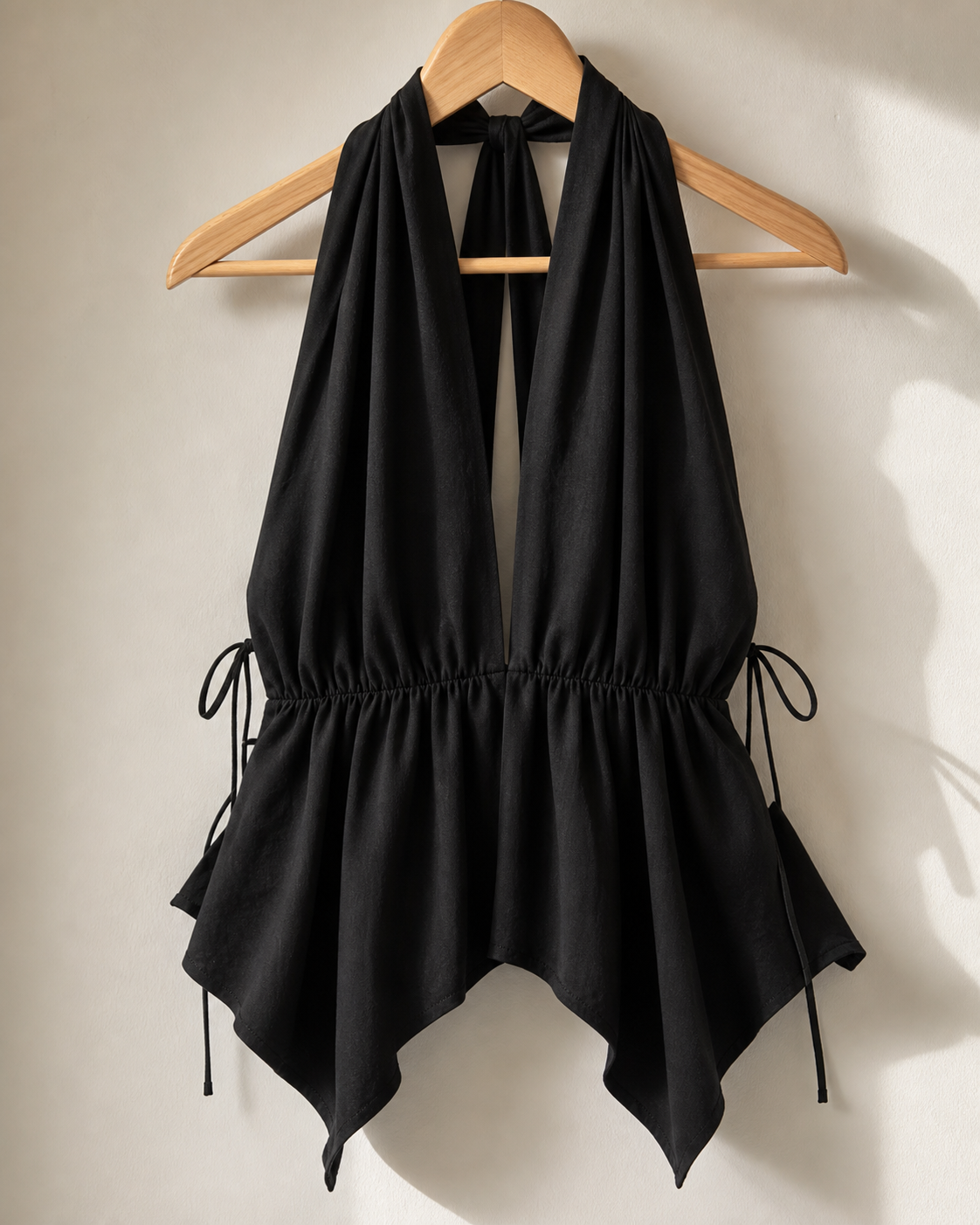 Halter Neck Keyhole Peplum Top showcase 3