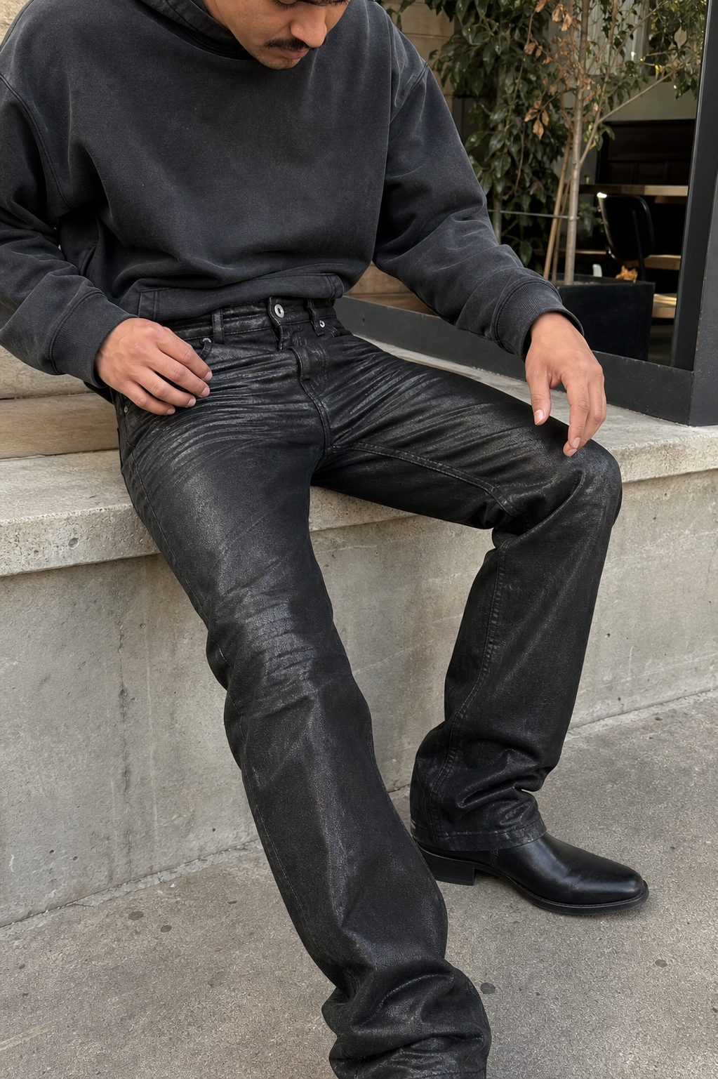 Midnight Resin Coated Straight Jeans UGC showcase 3