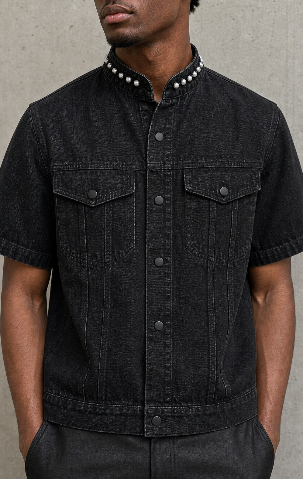 Aurora Studded Denim Armour Shirt showcase 3