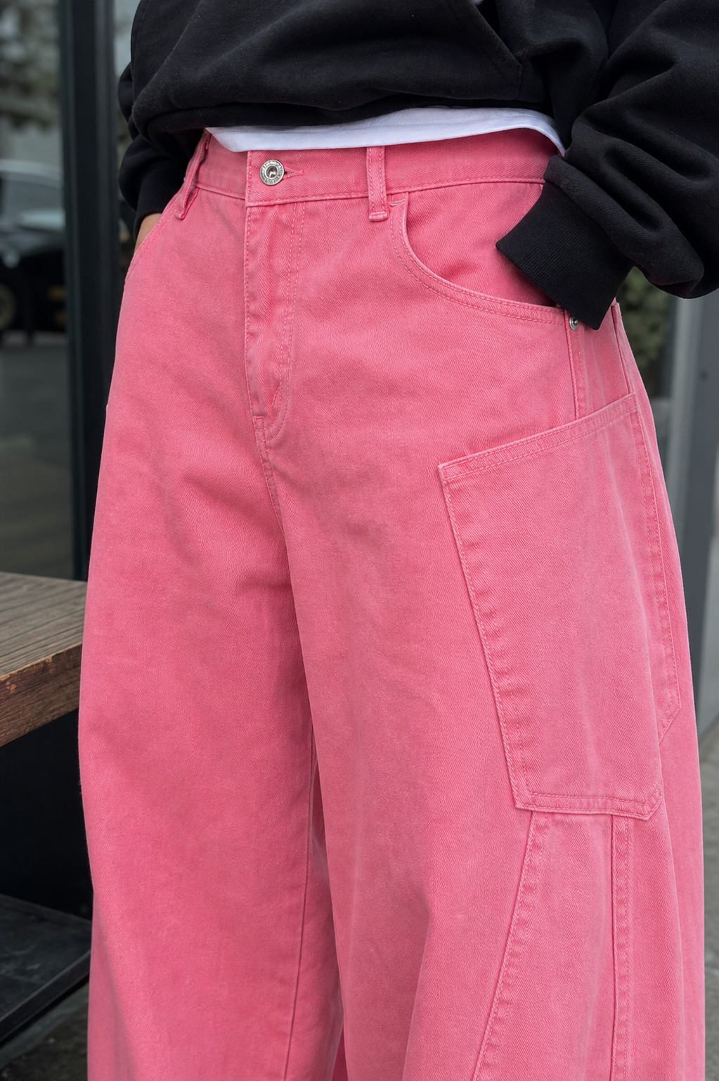 Pink Utility Wide-Leg Pants showcase 3