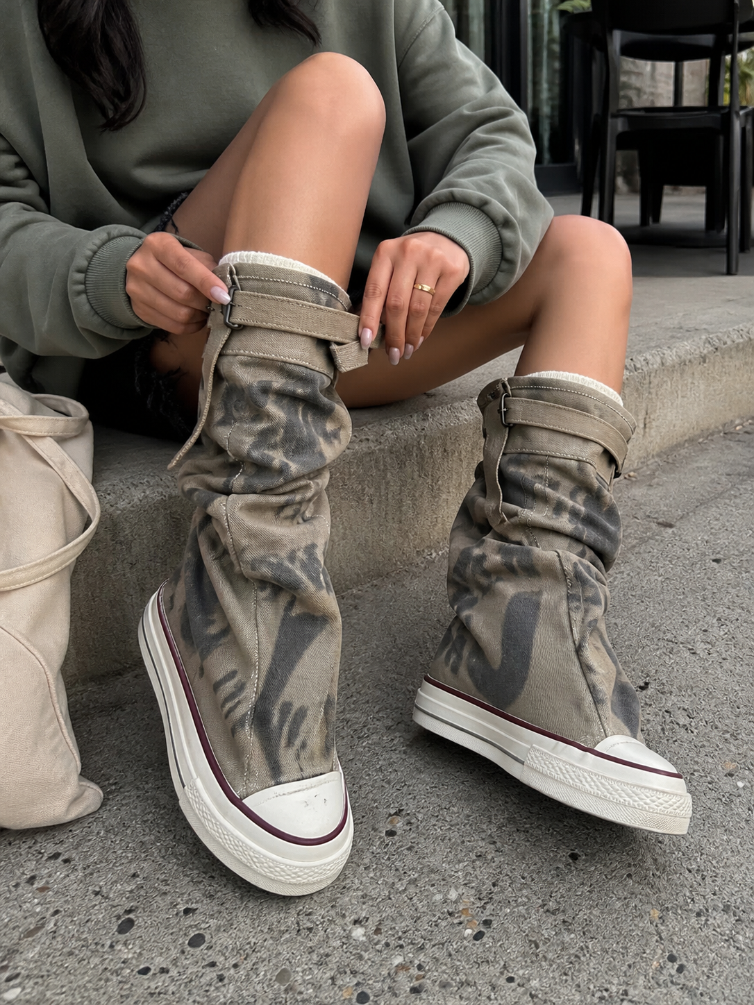 Desert Chunky Platform Lace-Up Tall Boots UGC showcase 3