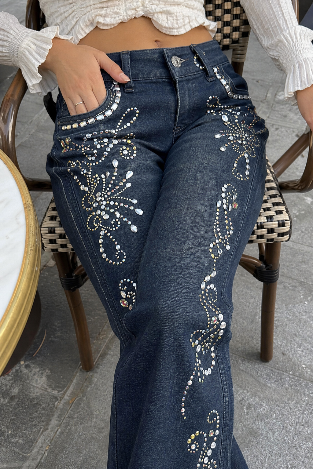 Rhinestone Flare Jeans showcase 3