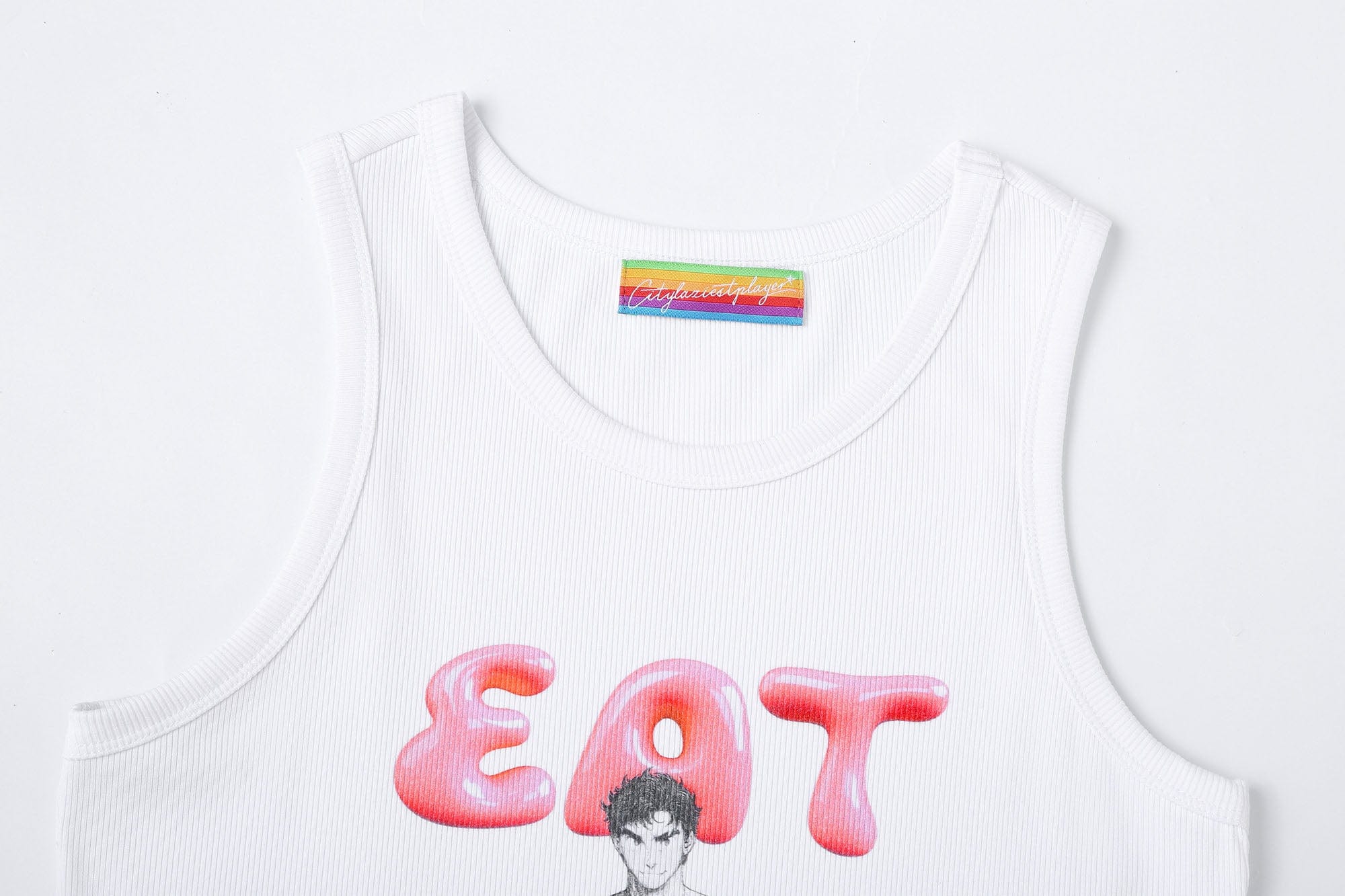 Eat Me Graphic Ribbed Tank