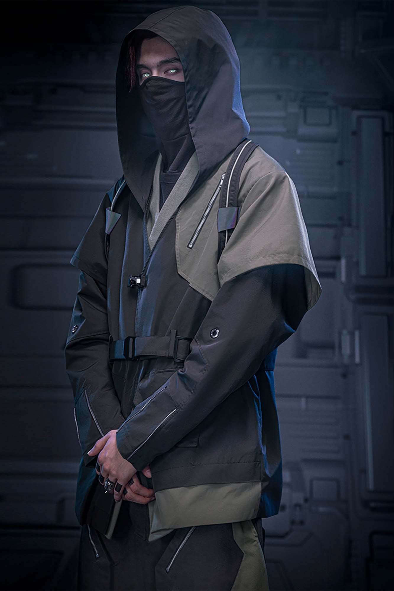 Layered Techwear Combat Jacket