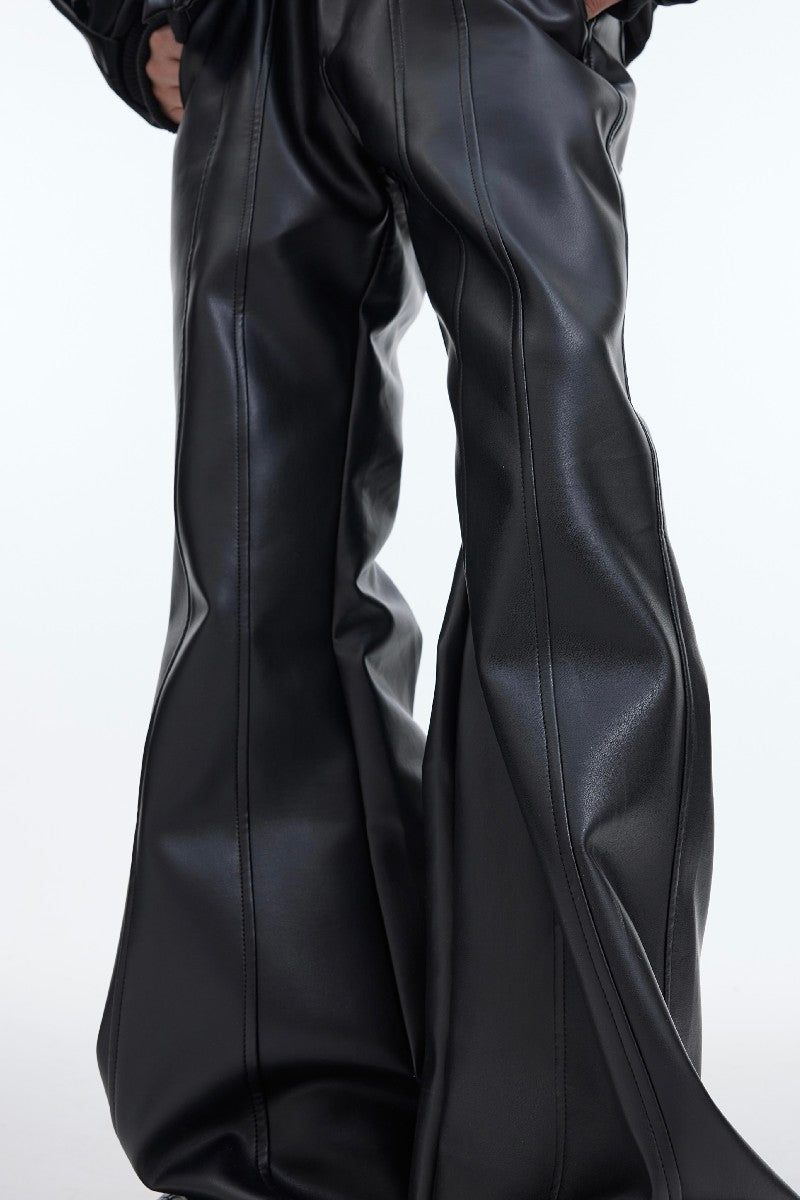 Leather Flared Trousers - chiclara