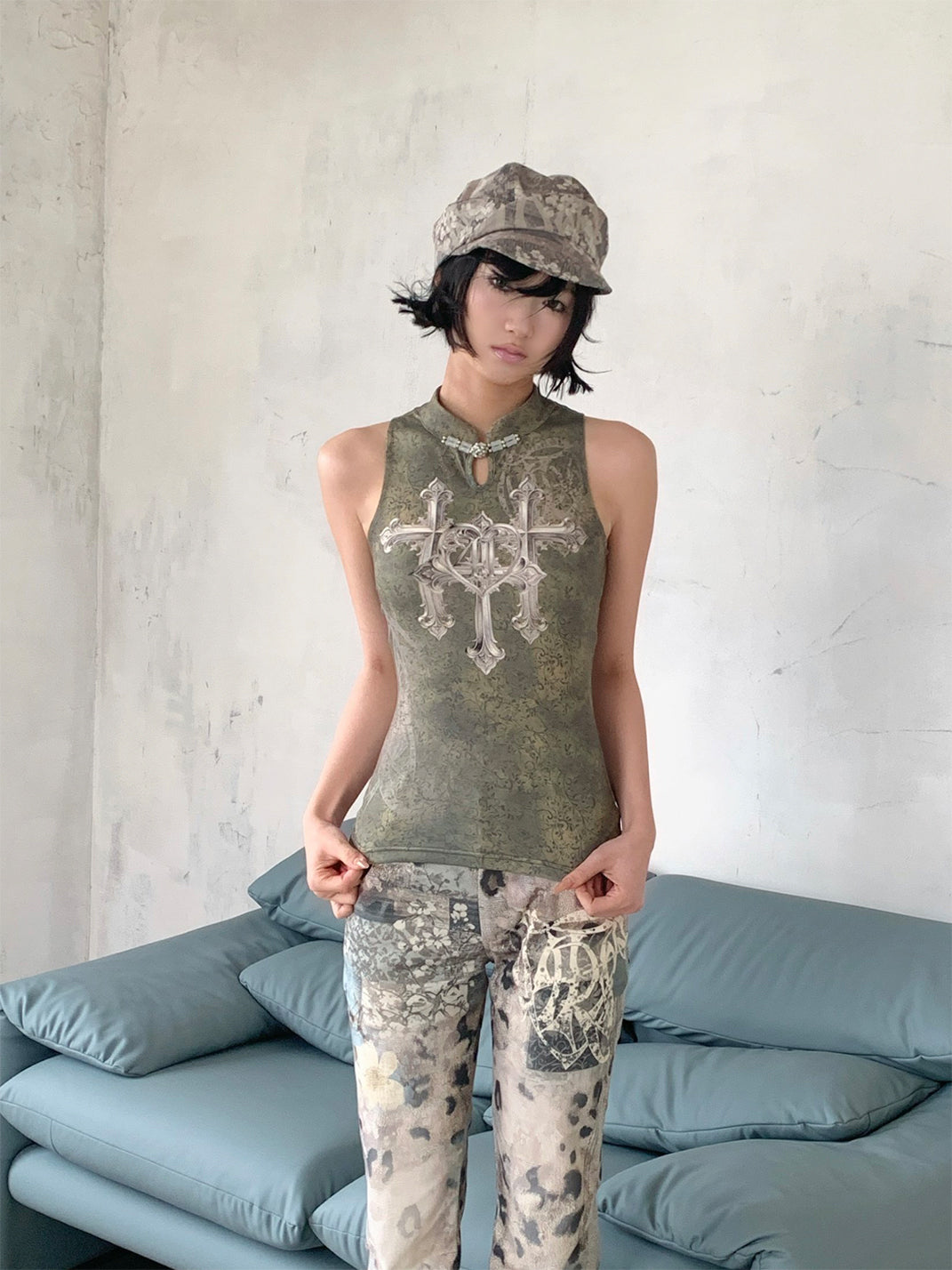 Triple Cross Sleeveless Top