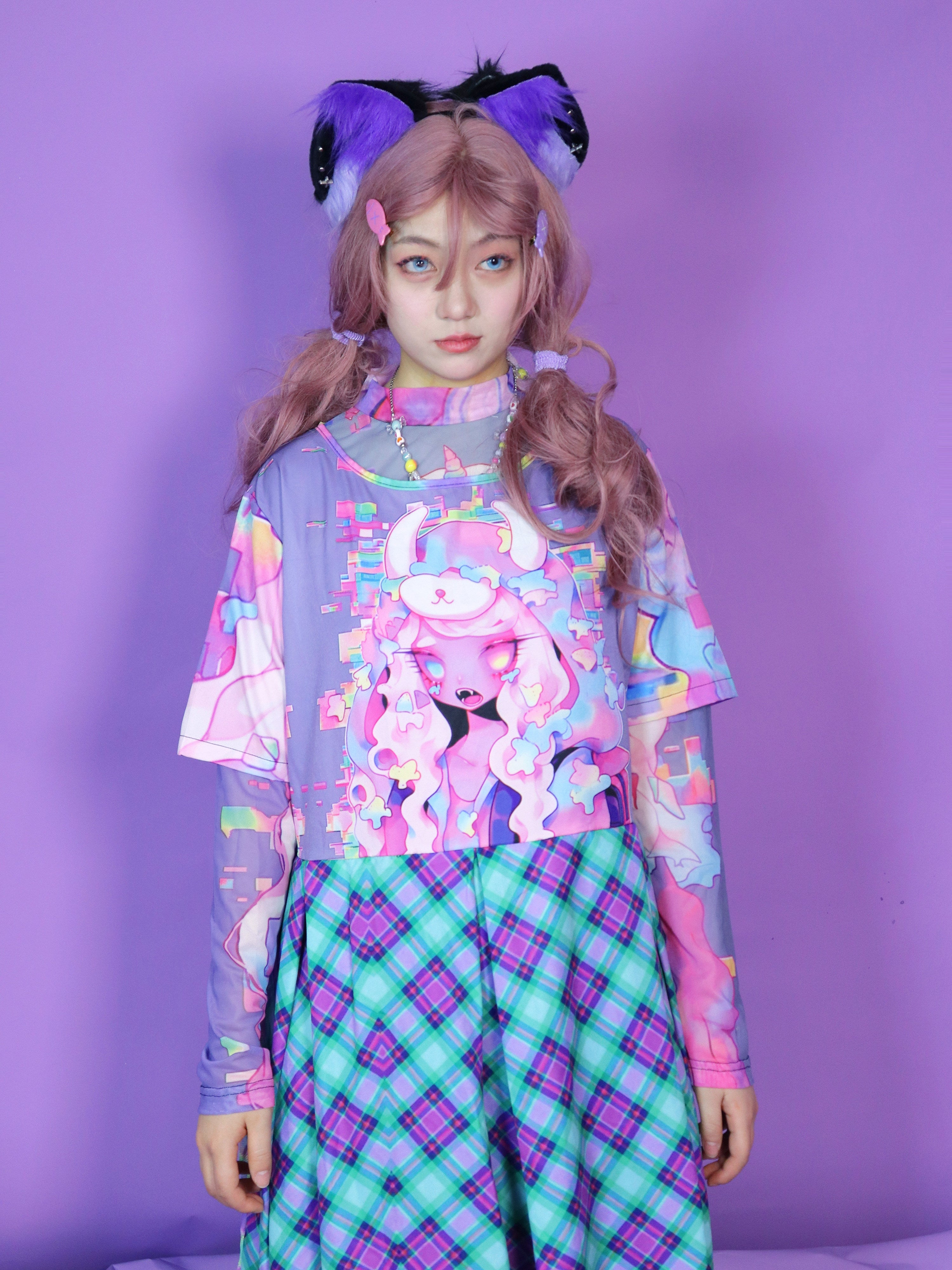 Mint Plaid Kawaii Midi Dress