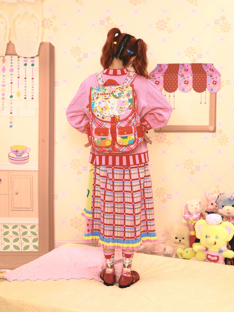 Sweet Plaid School Backpack Bag