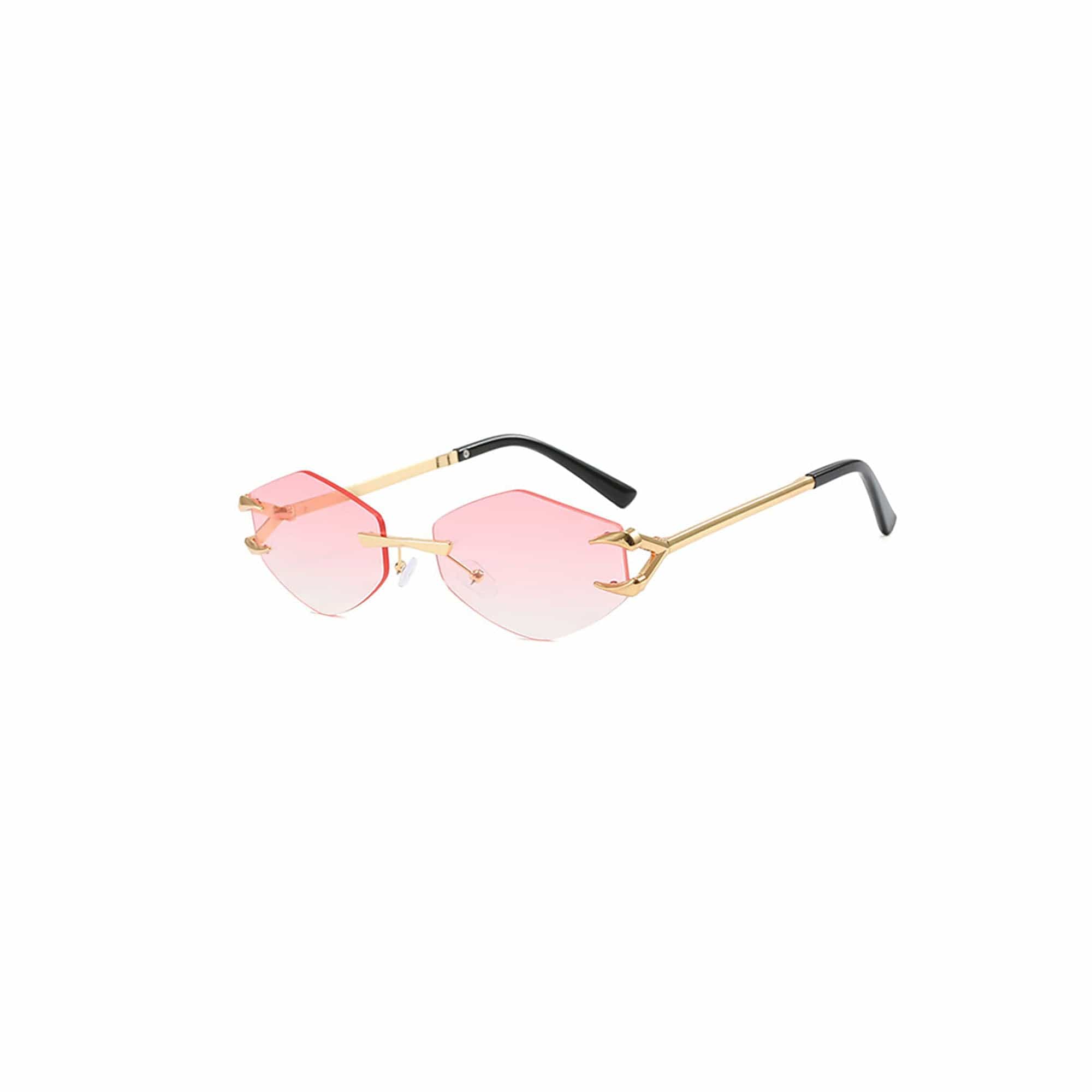 Claw-Temple Rimless Hexagon Sunglasses - view 4