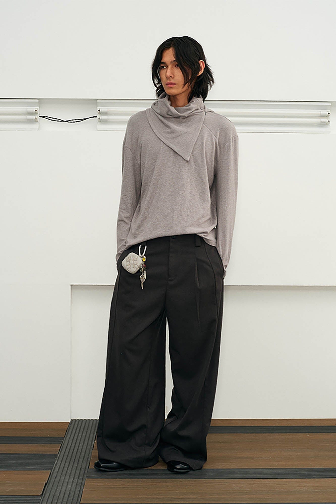 Asymmetric Turtleneck Sweatshirt