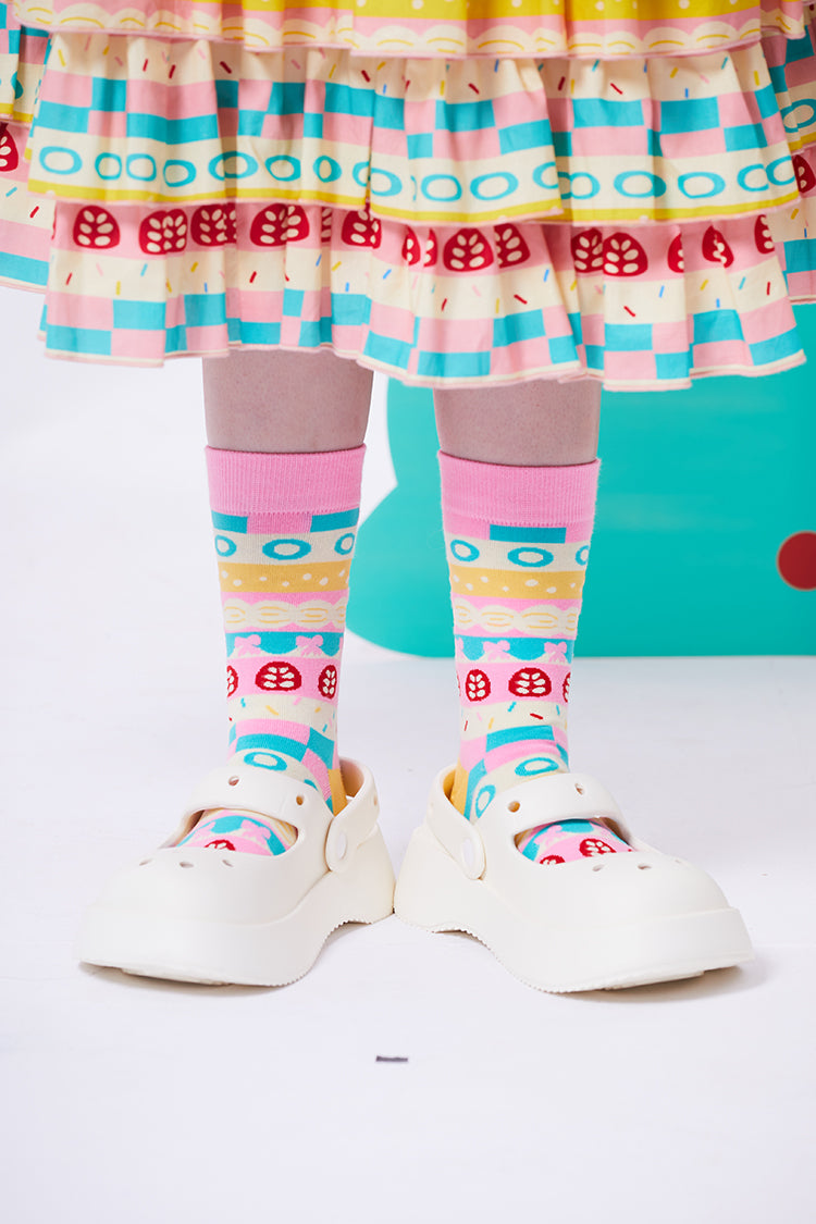 Pastel Pattern Ankle Length Socks
