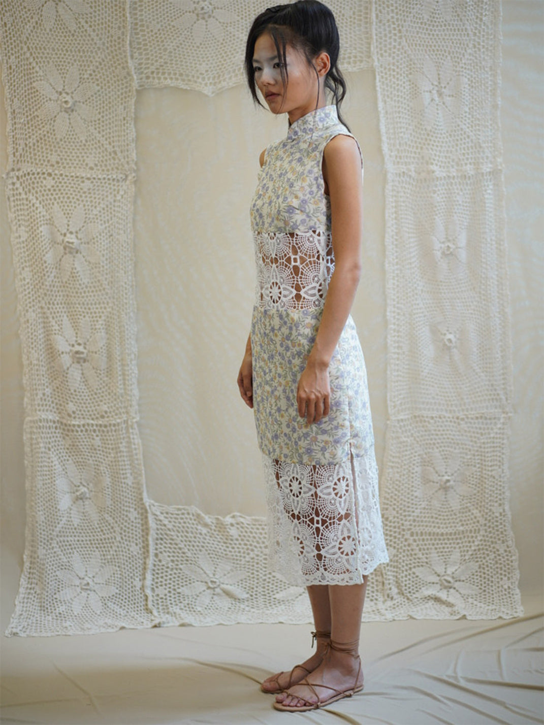 Floral Lace Cheongsam Dress