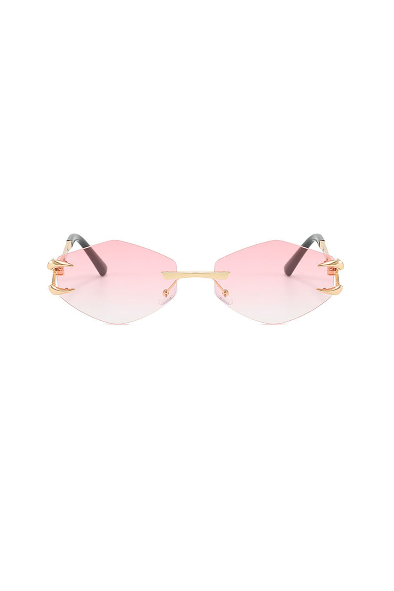 Claw-Temple Rimless Hexagon Sunglasses - view 10