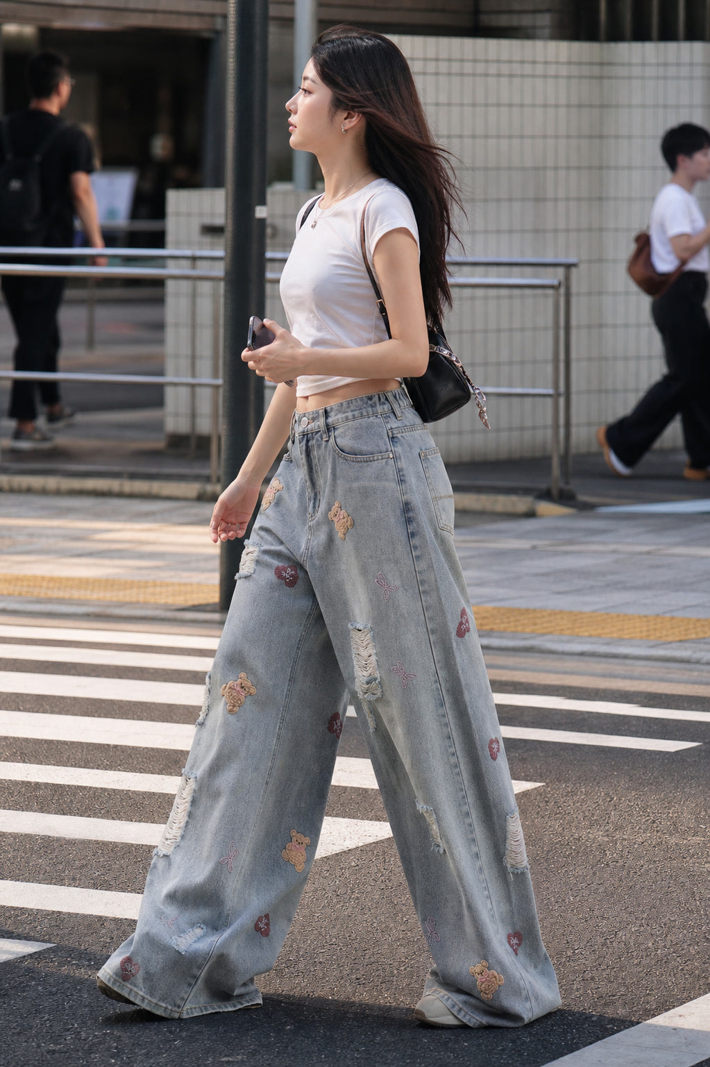 Distressed Teddy Bear Wide Leg Jeans regenerated UGC showcase 4