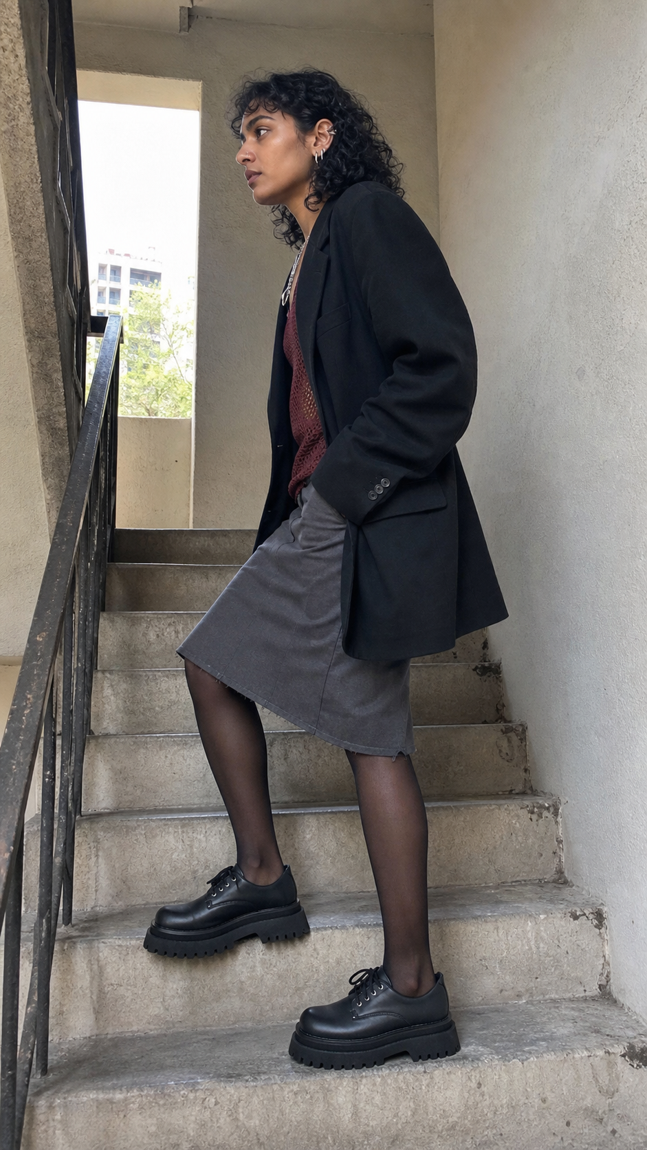 Thick-Soled Chunky Black Platform Derby Shoes UGC showcase 4