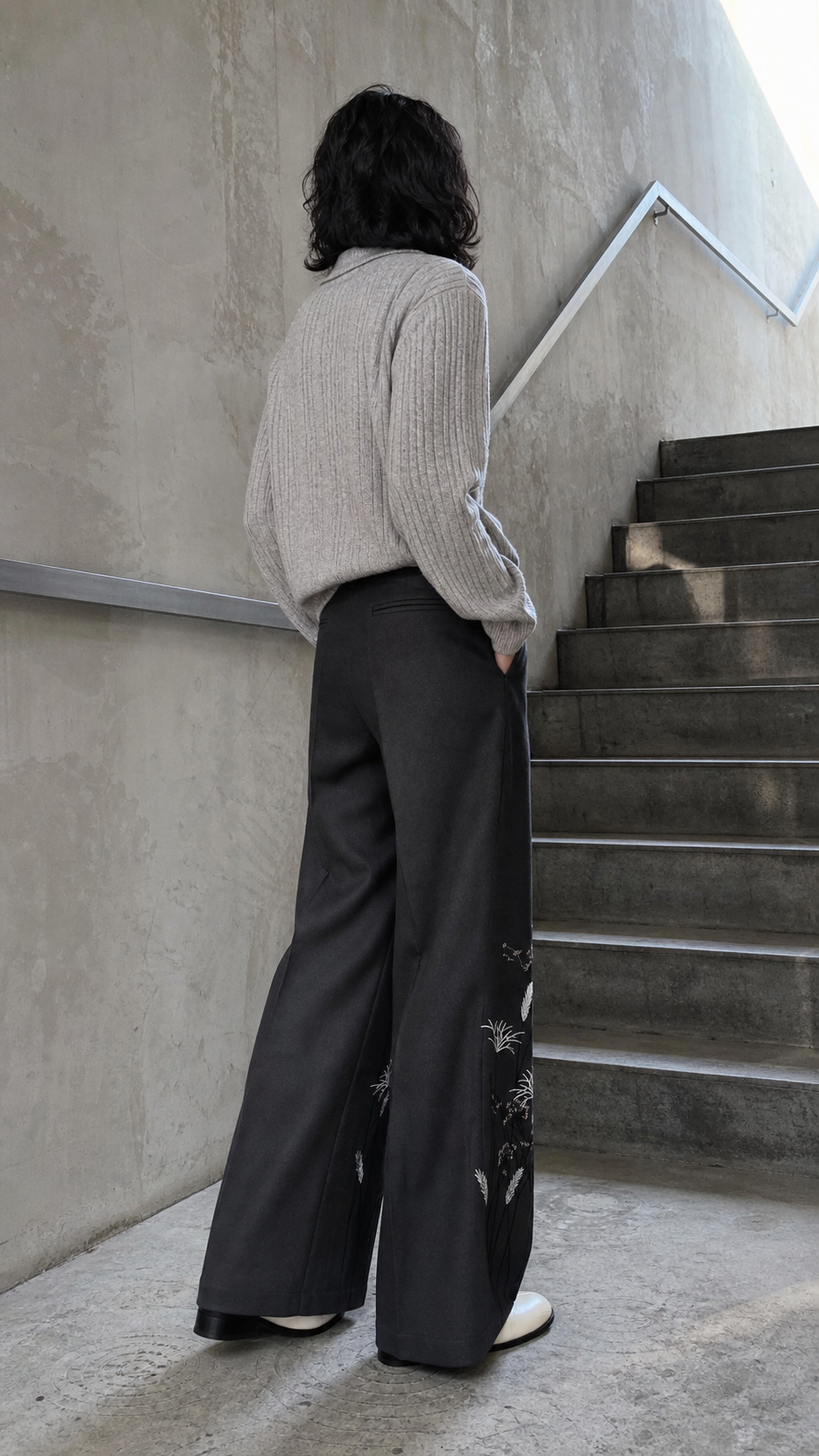 Midnight Meadow Embroidered Wool Trousers UGC showcase 4