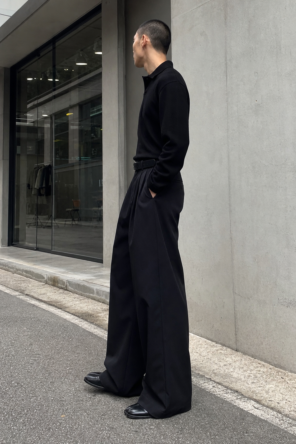 Double-Pleated Wide-Leg Pants showcase 4