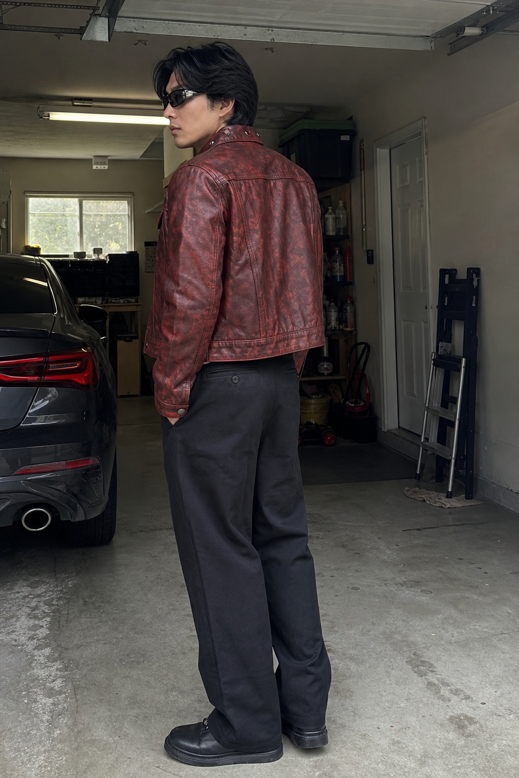 Ember Forge Distressed Leather Trucker Jacket UGC showcase 4