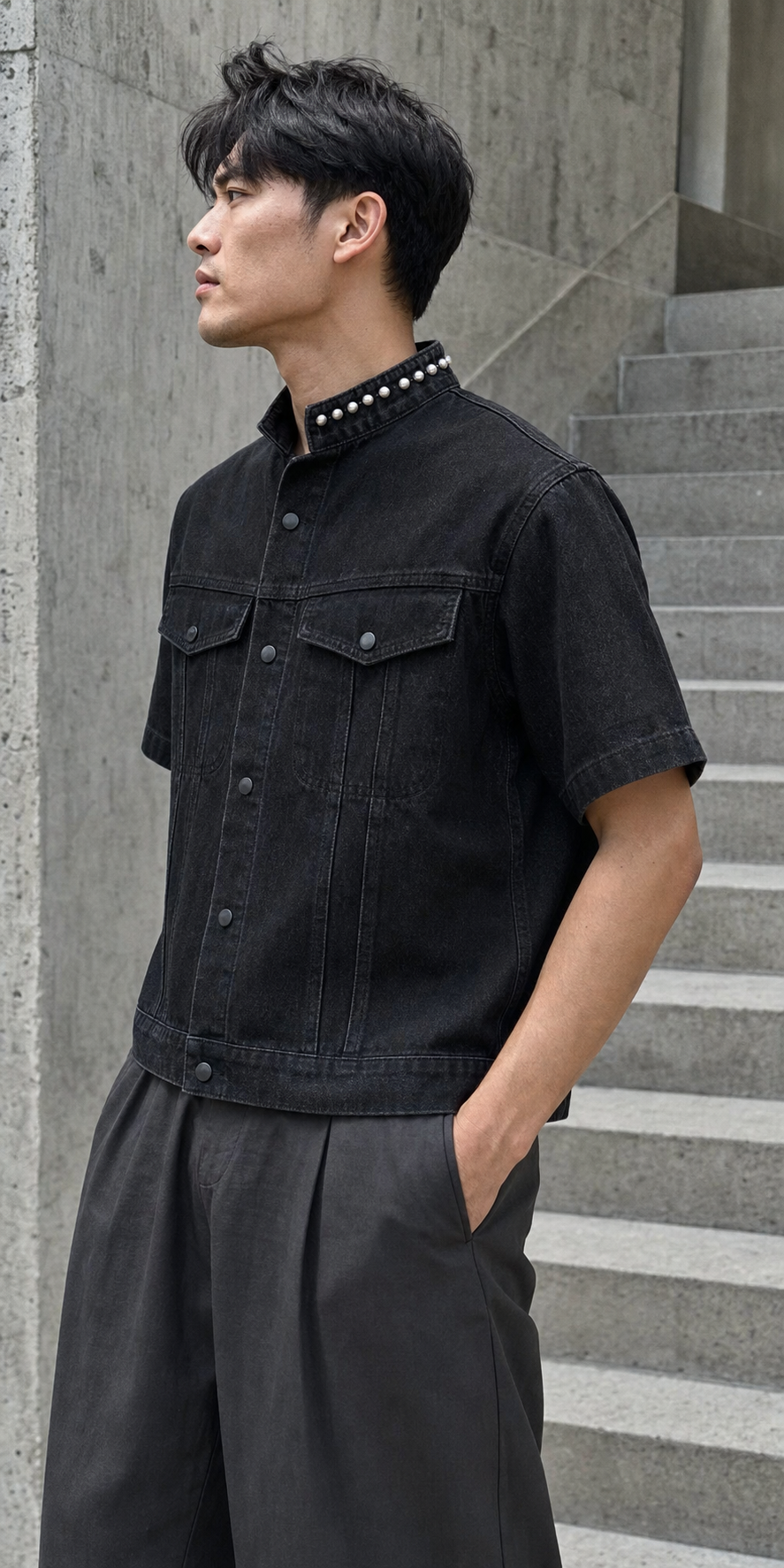 Aurora Studded Denim Armour Shirt showcase 4
