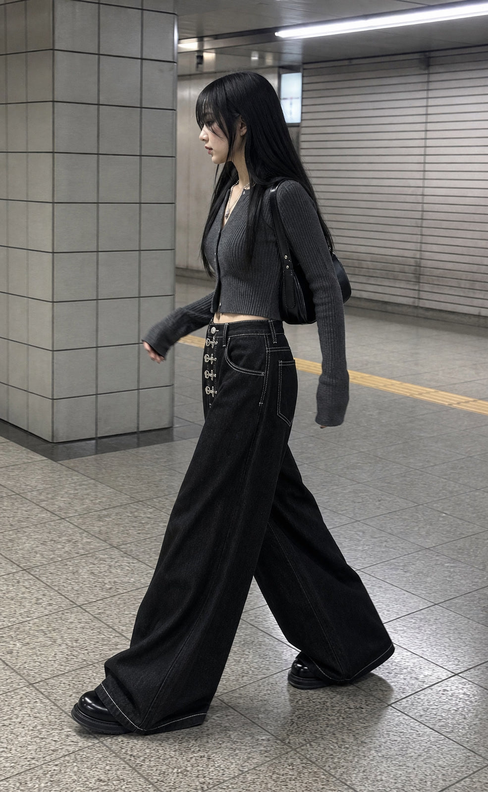 Latch-Ring Corset Wide-Leg Jeans regenerated UGC showcase 4
