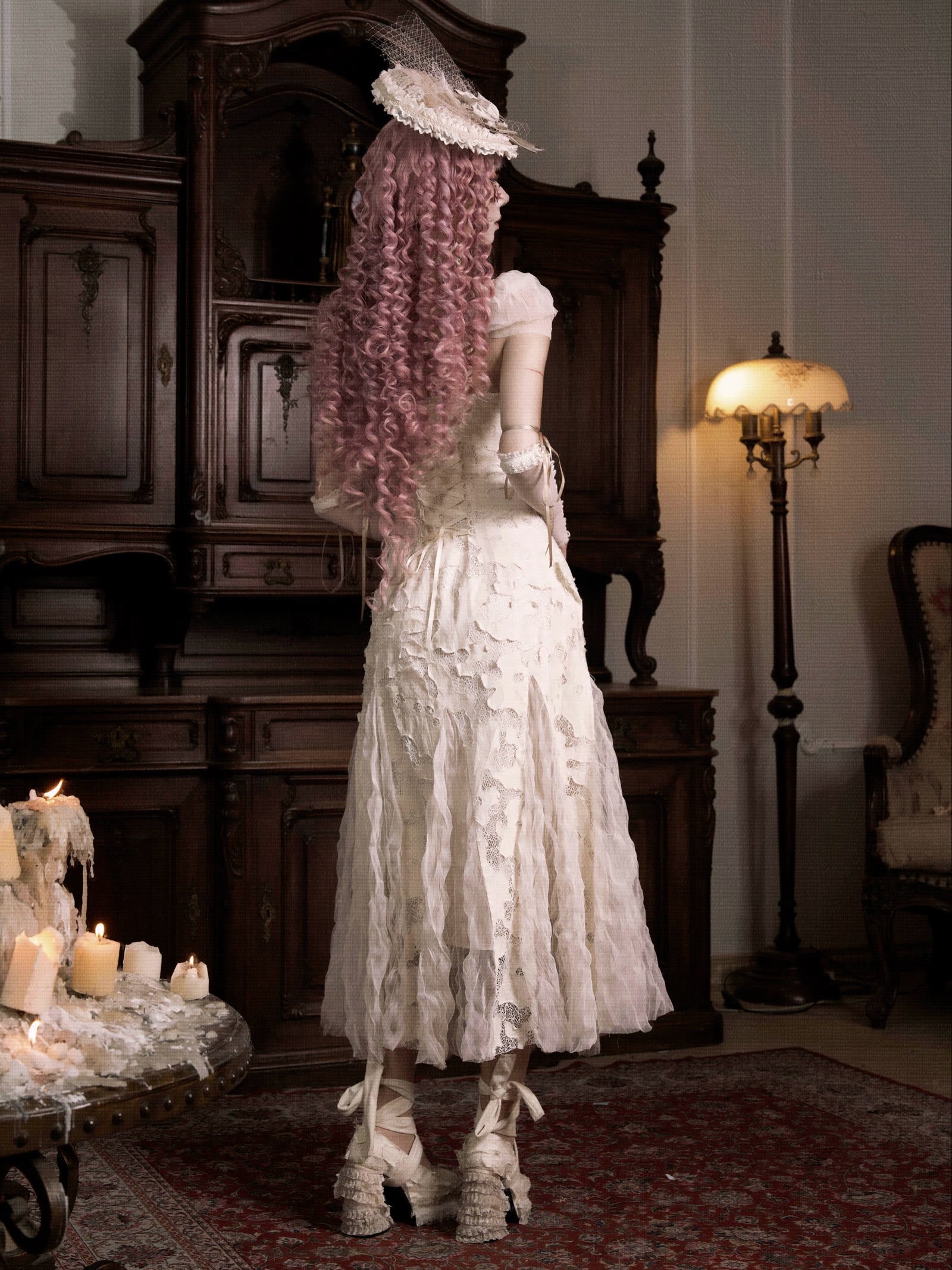 Vintage Lace Heart Cutout Gown showcase 4