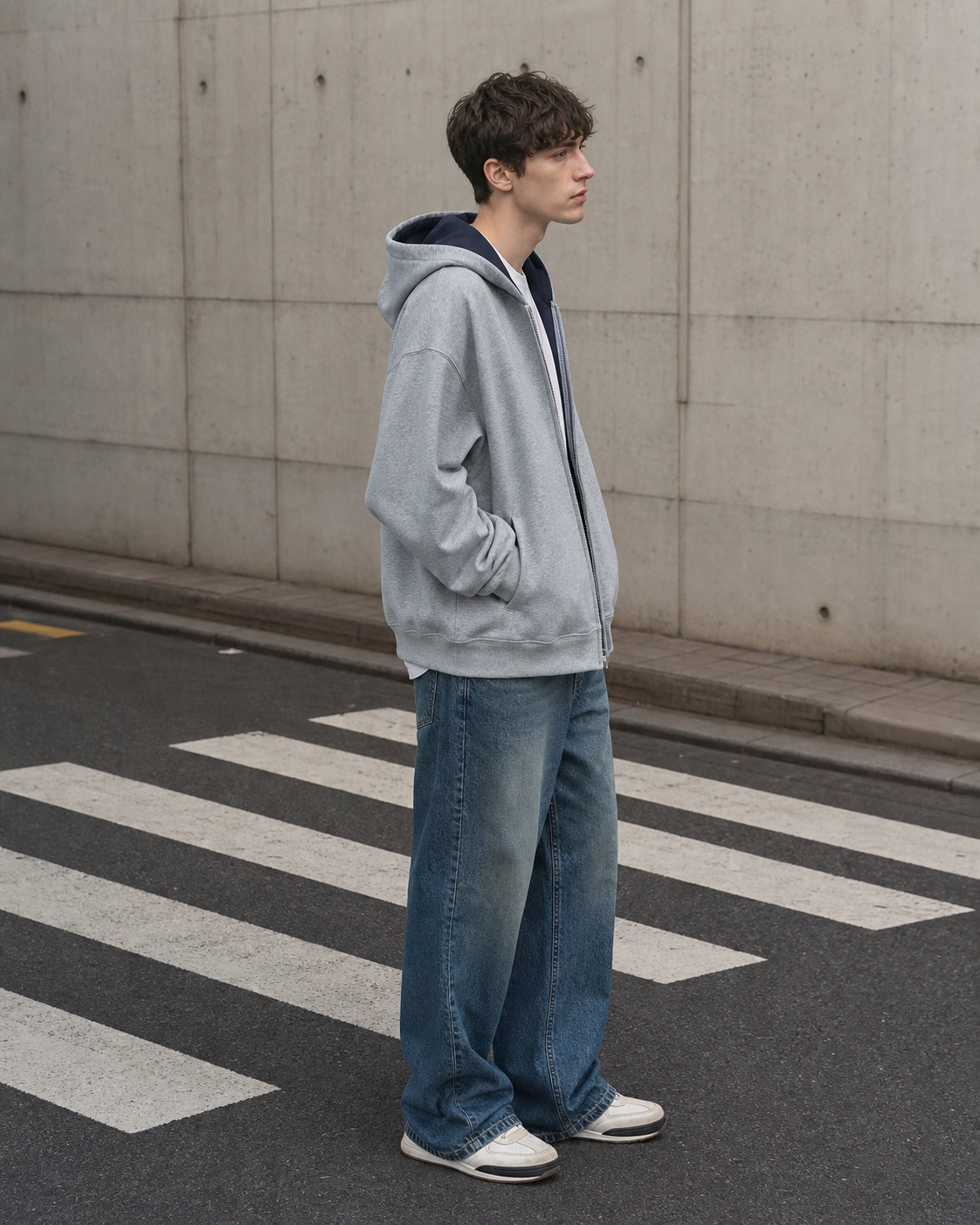 Dual-Tone Varsity Zip Hoodie showcase 4