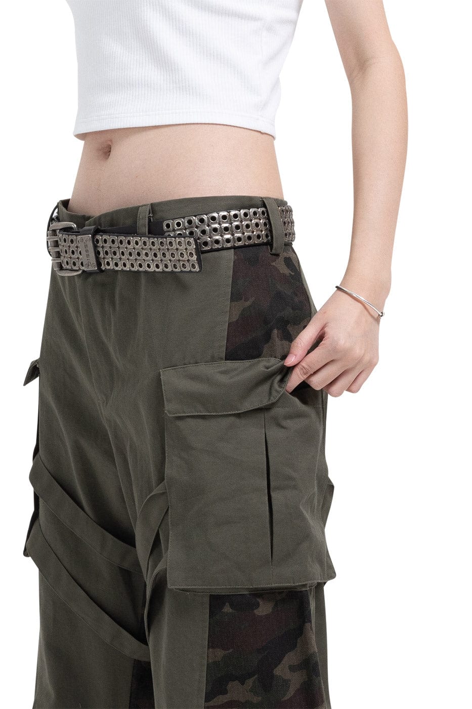 Spliced Tactical Camo Cargo Pants