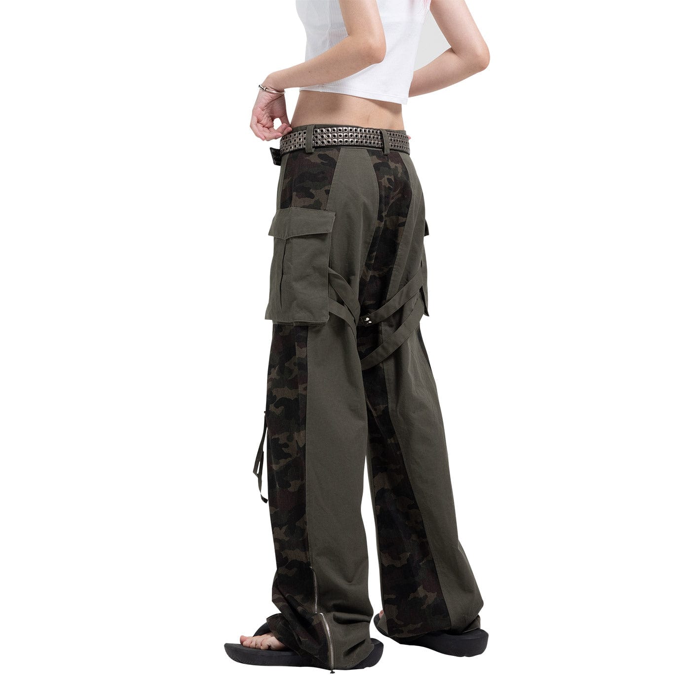 Pantalones de carga tácticos de camuflaje empalmado