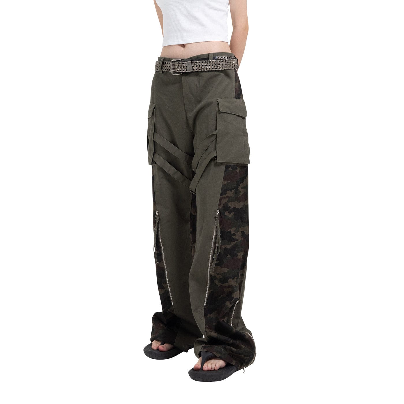 Pantalones de carga tácticos de camuflaje empalmado