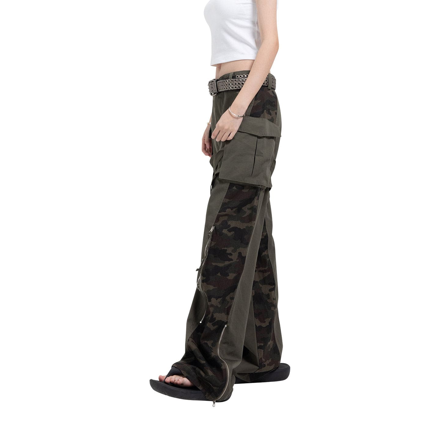 Spliced Tactical Camo Cargo Pants