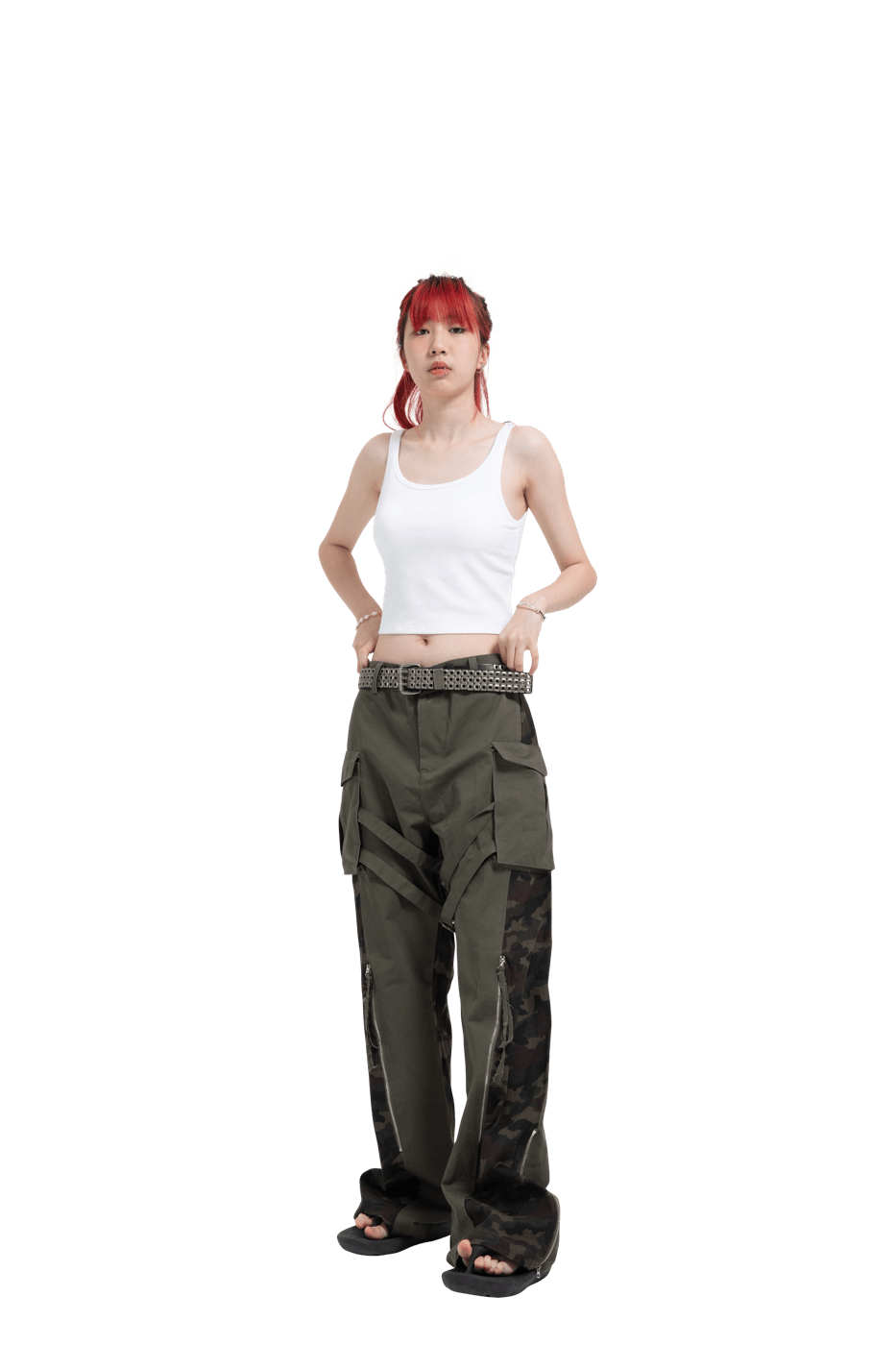 Spliced Tactical Camo Cargo Pants