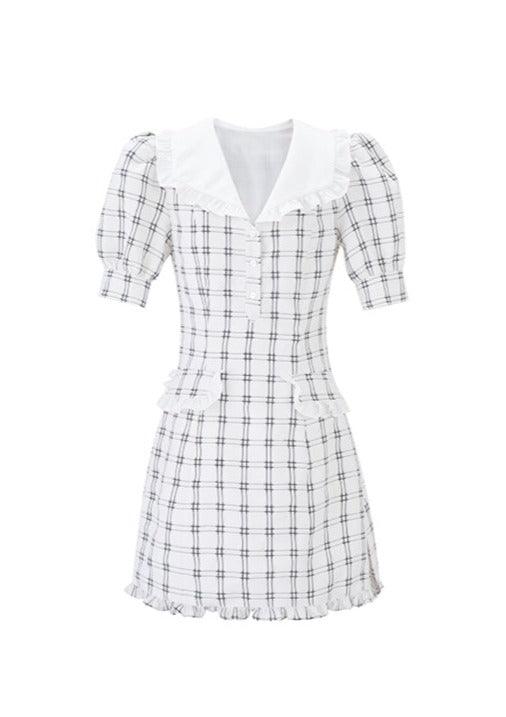 Cherub Collar Plaid Dress