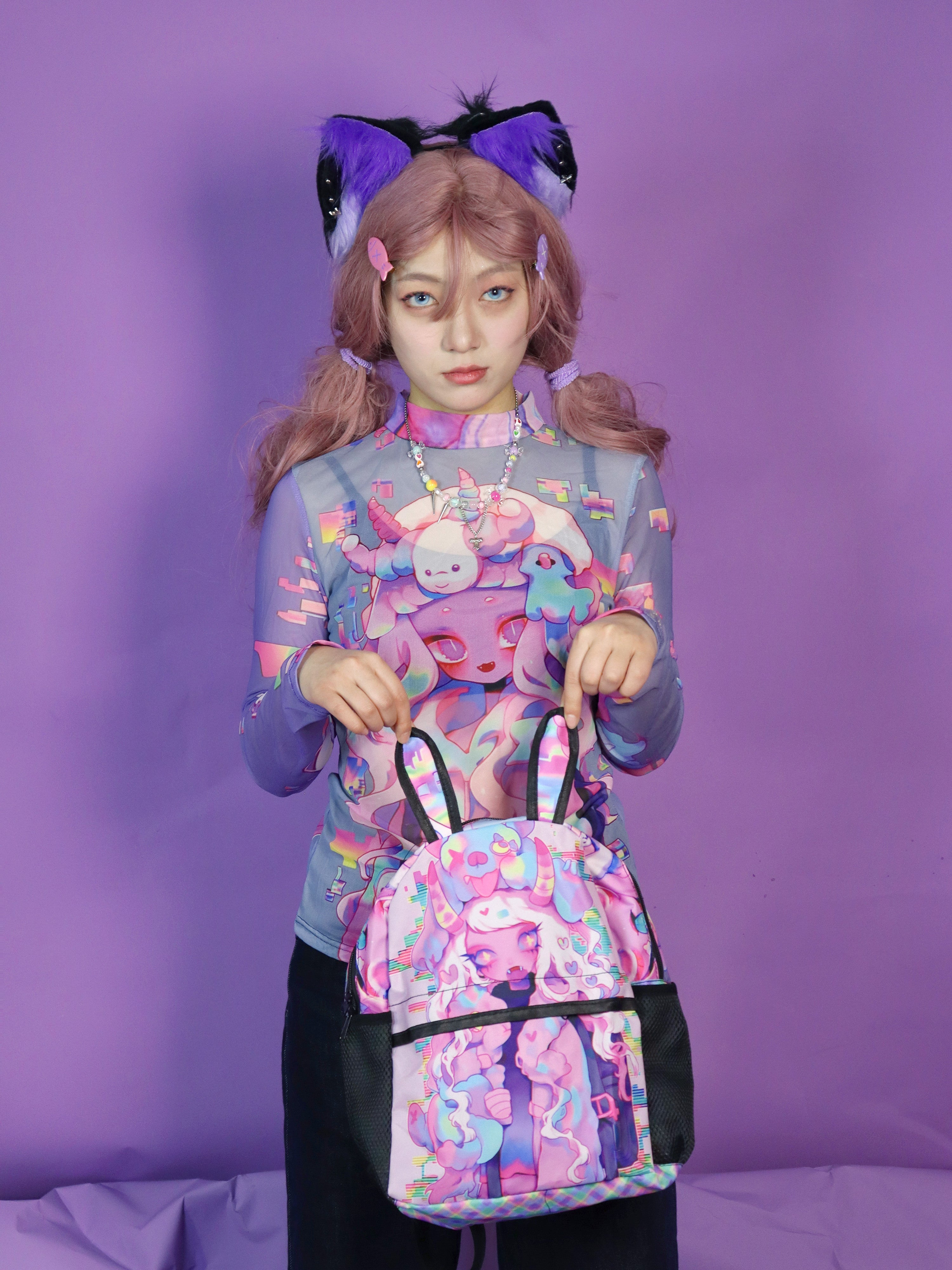 Pastel Dreams Mesh Long Sleeve T-Shirt