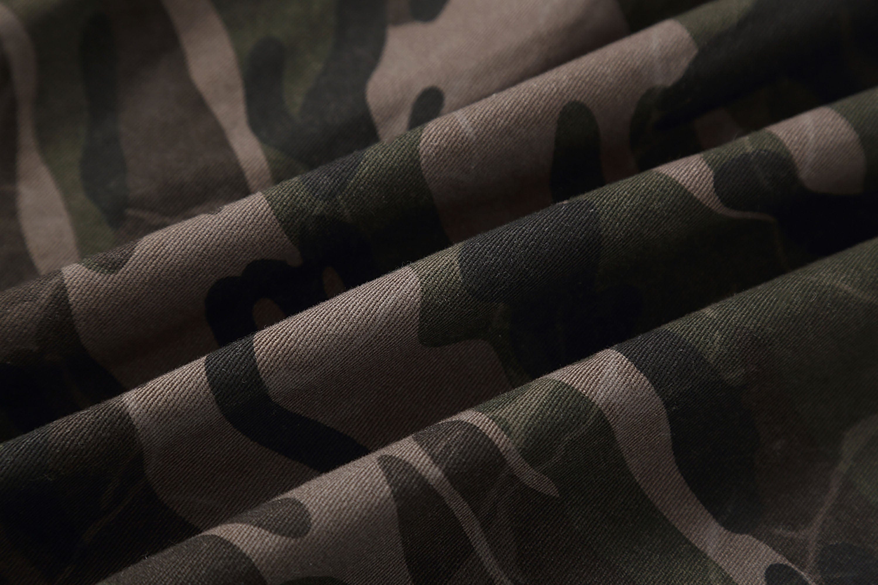 Distressed Camo Ripped Straight-Leg Jeans