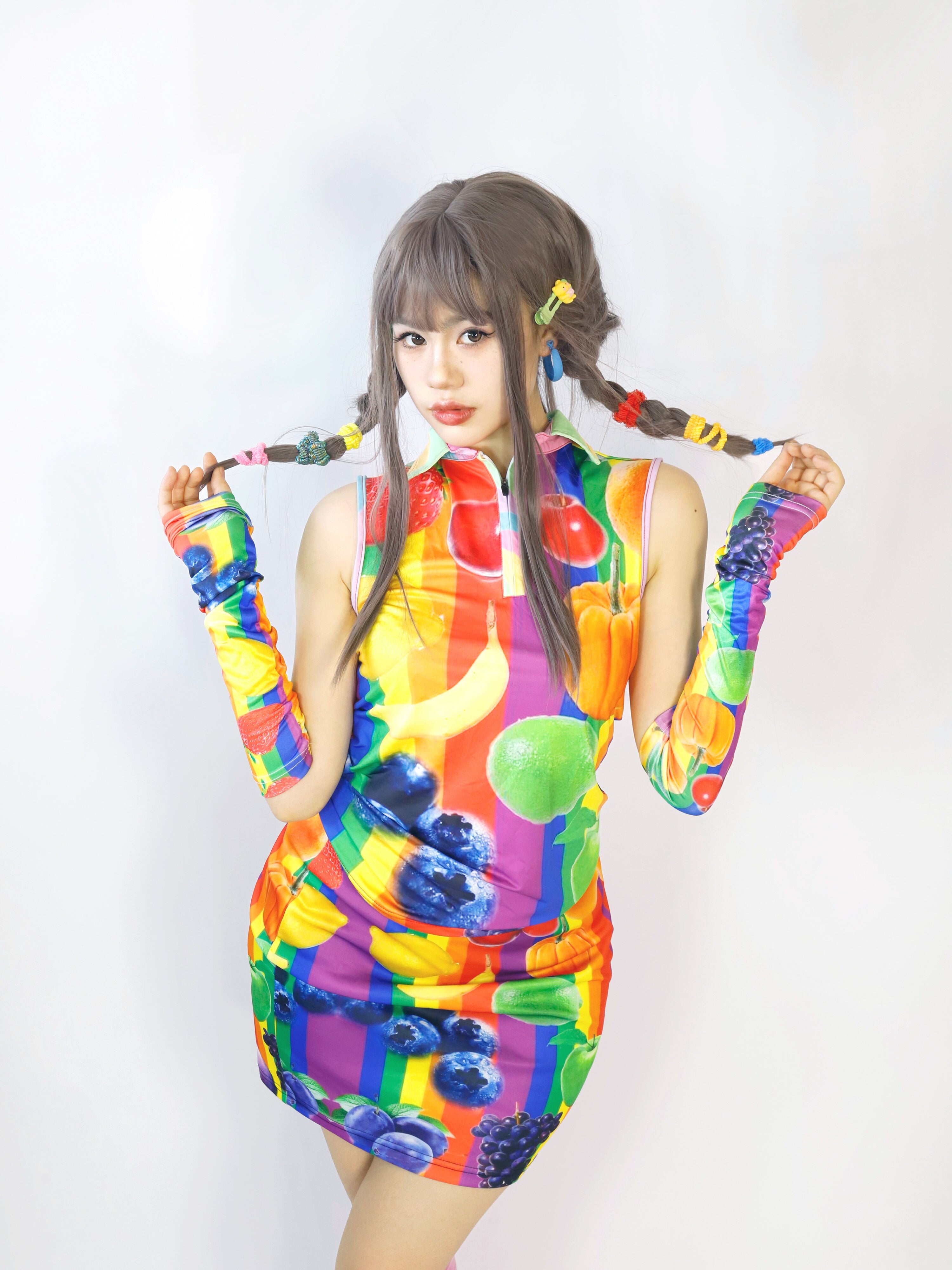 Rainbow Fruit Top Skirt Set