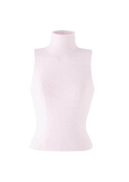 Mock Neck Ribbed Knit Tank Top