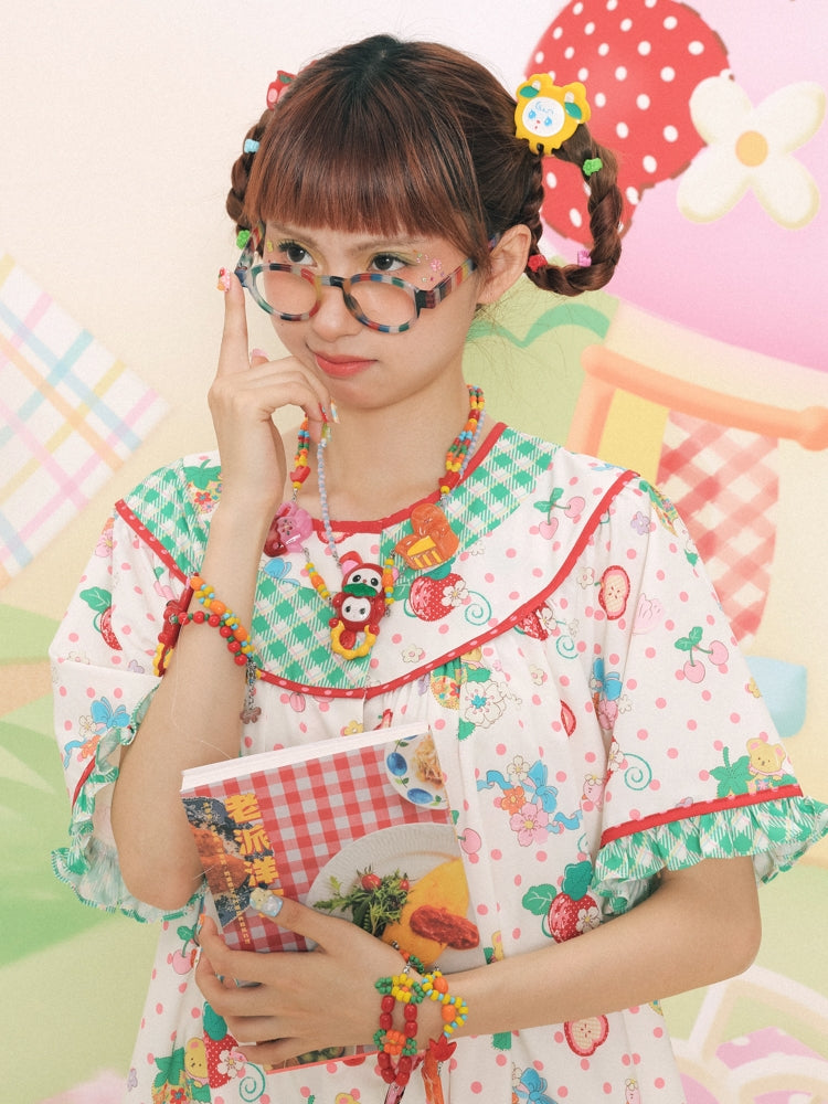 Sweet Strawberry Gingham Nightdress