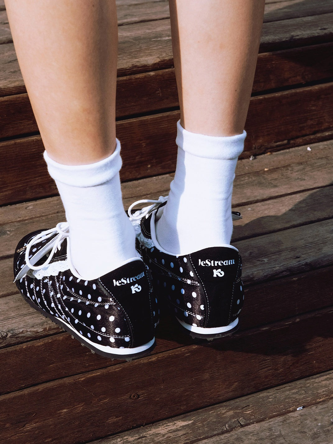 Lace Polka Dot Wing Decor Flat Shoes image 5